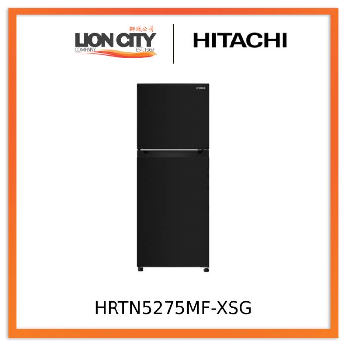 Hitachi HRTN5275MF XSG/BBKSG 257L 2-Door Refrigerator - Energy Efficient, Frost-Free, Perfect for Home & Kitchen Use