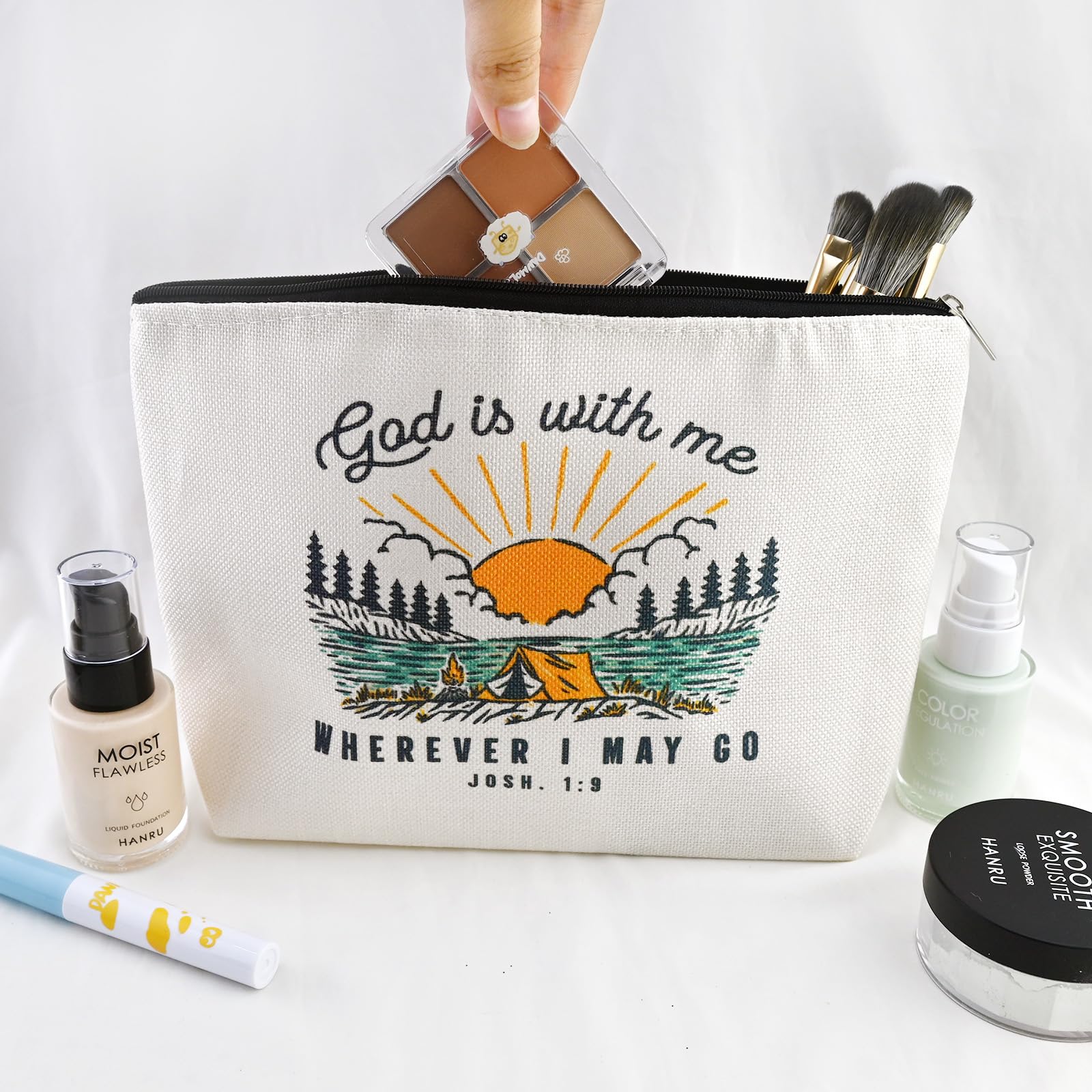 Christian Inspirational Makeup Cosmetic Bag for Women - Religious Bible Verse Gift for Her, Mom, Friends - Perfect for Birthday, Thanksgiving, Mother's Day & Christmas