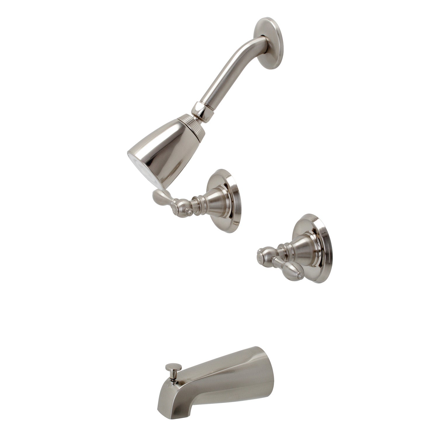 American Classic KB248ACL Double Handle Tub and Shower Faucet in Brushed Nickel - Perfect for Bathroom Renovation and Modern Home Upgrade