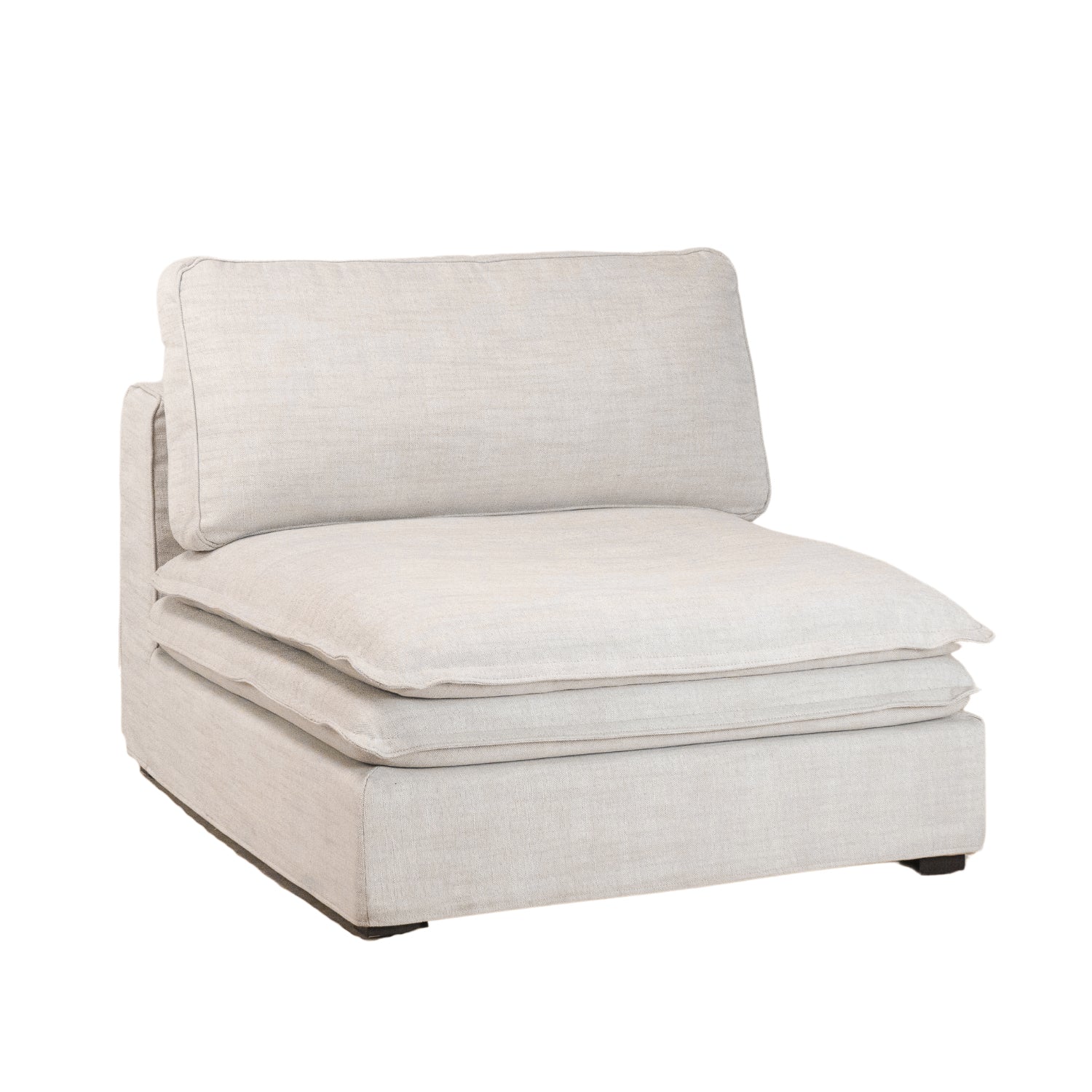 Santa Monica Linen Natural Slipcover Armless Sofa Cover - Breathable & Washable Linen Fabric for Living Room, Bedroom, or Dorm Decor