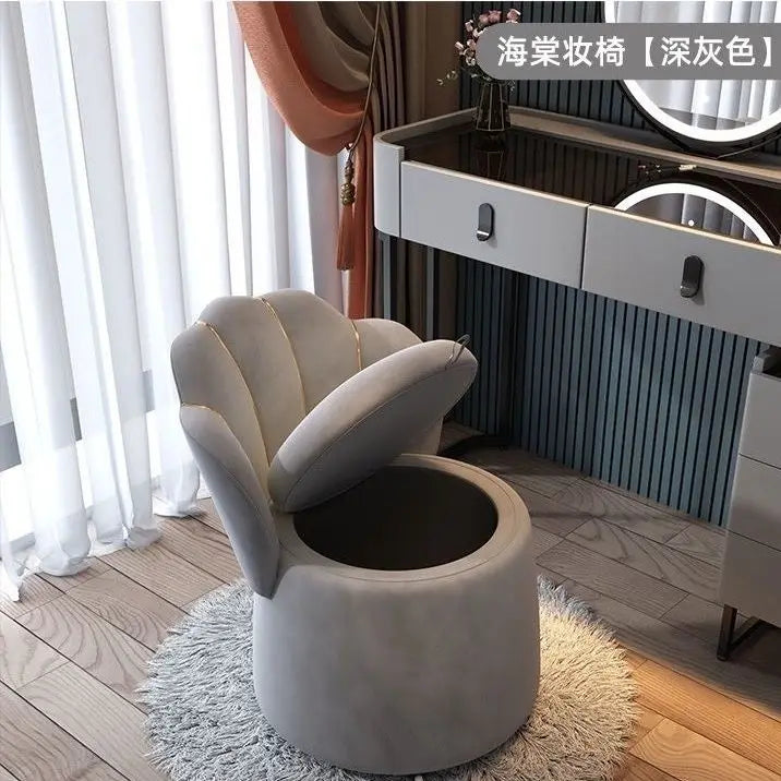 Floral Round Stool for Girls Bedroom - Cute Accent Seat for Kids Room Decor, Reading Nook & Vanity Area