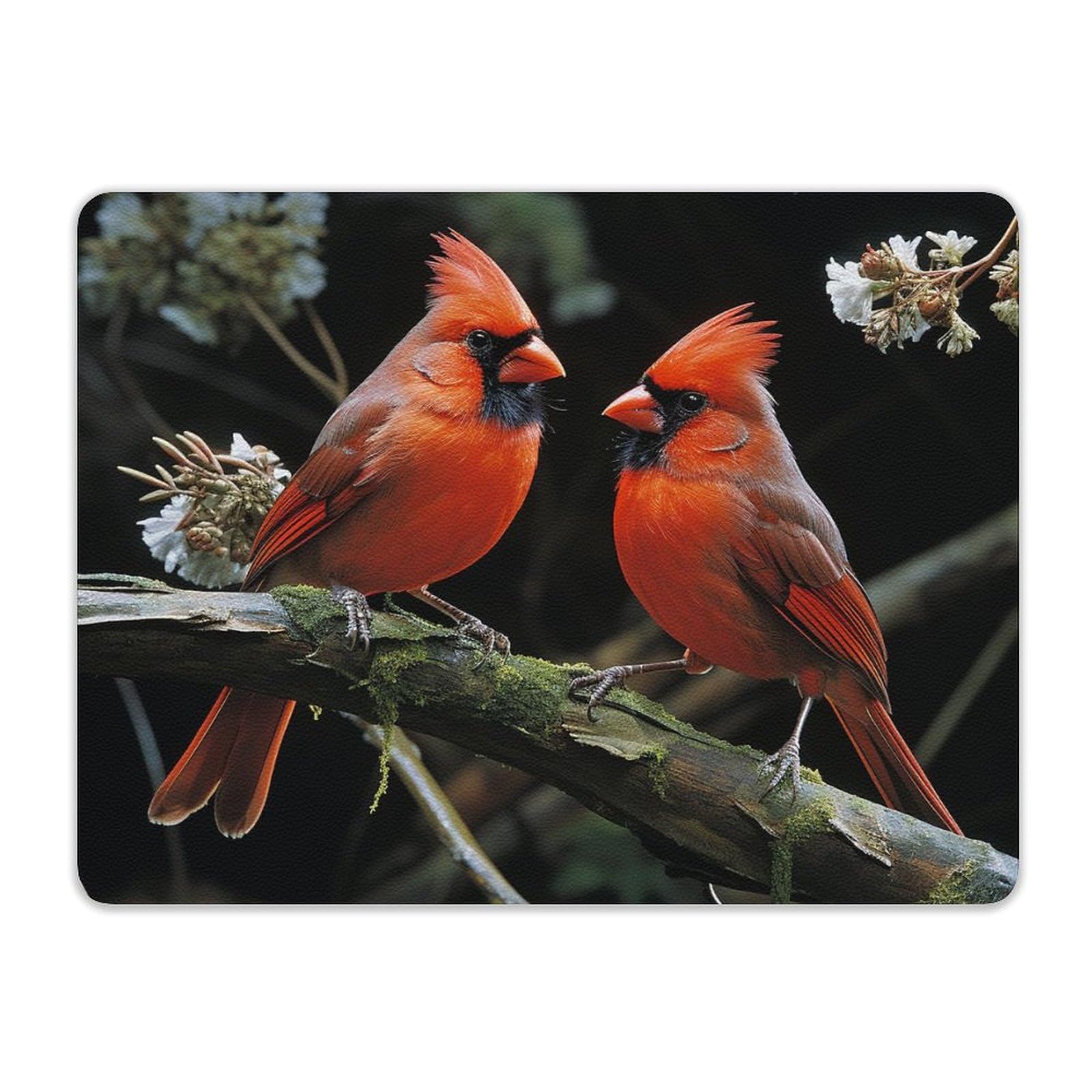 Personalized Leather Mouse Pad with Cardinals Birds Design - Anti-Slip Gaming & Office Mouse Mat for Computer, Laptop, Home & Work Desk Accessories | Perfect for PC Gamers, Office Workers & Home Use