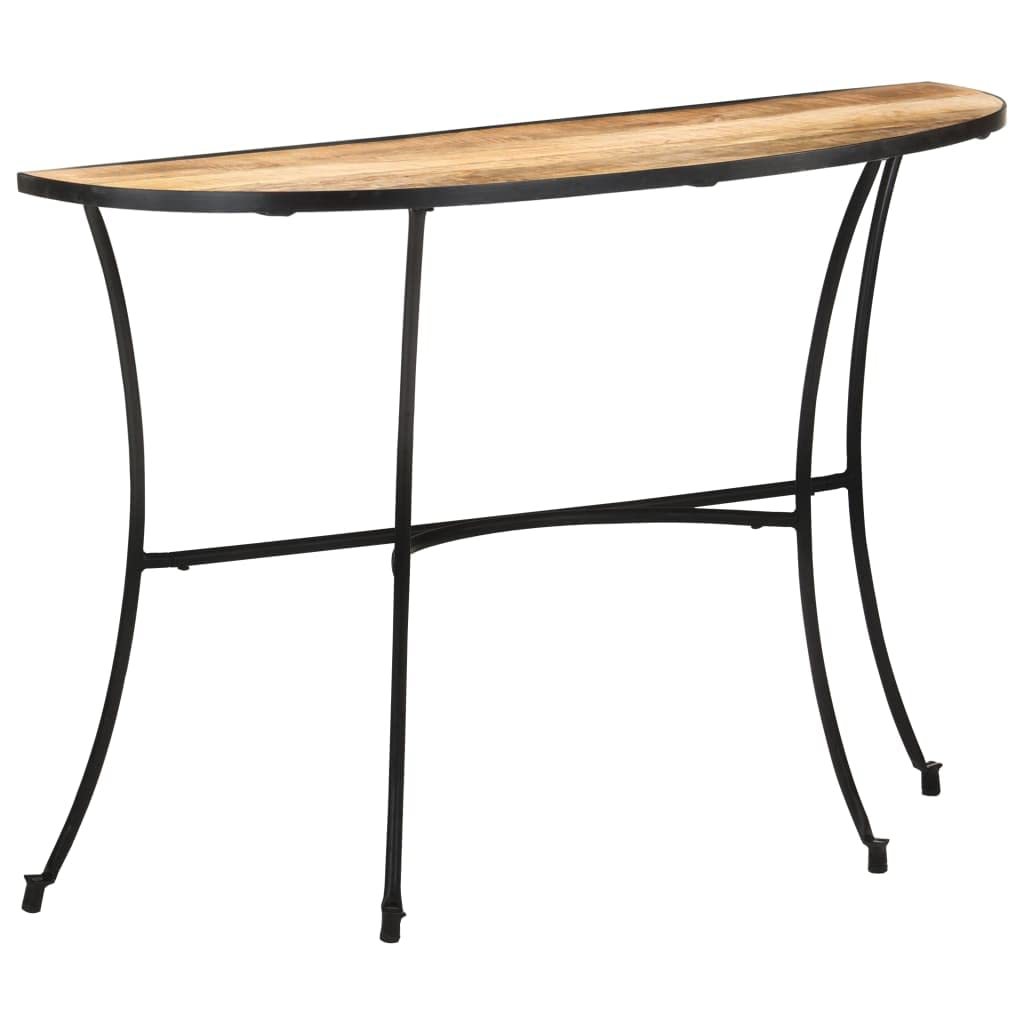 Elegant Half-Circle Entryway Table - Solid Mango Wood Side Table for Living Room & Bedroom, 43.3