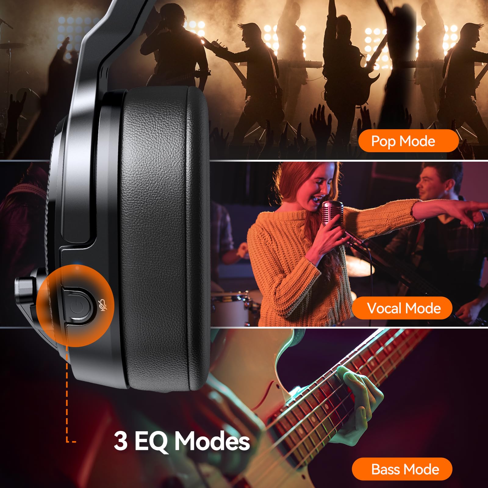 TECKNET Bluetooth Trucker Headset - 40Hrs Battery Life, Wireless Headset with Noise Cancelling Mic & 3 EQ Modes for PC, Drivers, Office & Call Center | Perfect for Long Work Shifts, Hands-Free Calls & Clear Audio in Noisy Environments