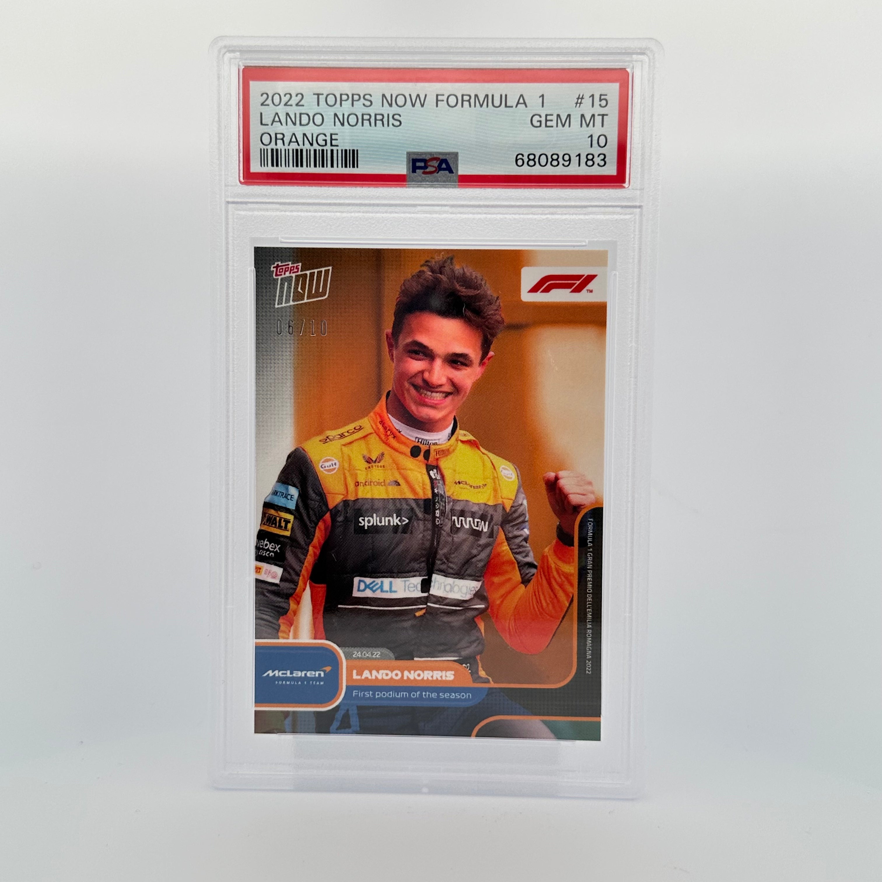 2006-2010 Lando Norris #15 Orange PSA 10 Graded Racing Card - Perfect for Collectors, Fans & Sports Memorabilia Enthusiasts