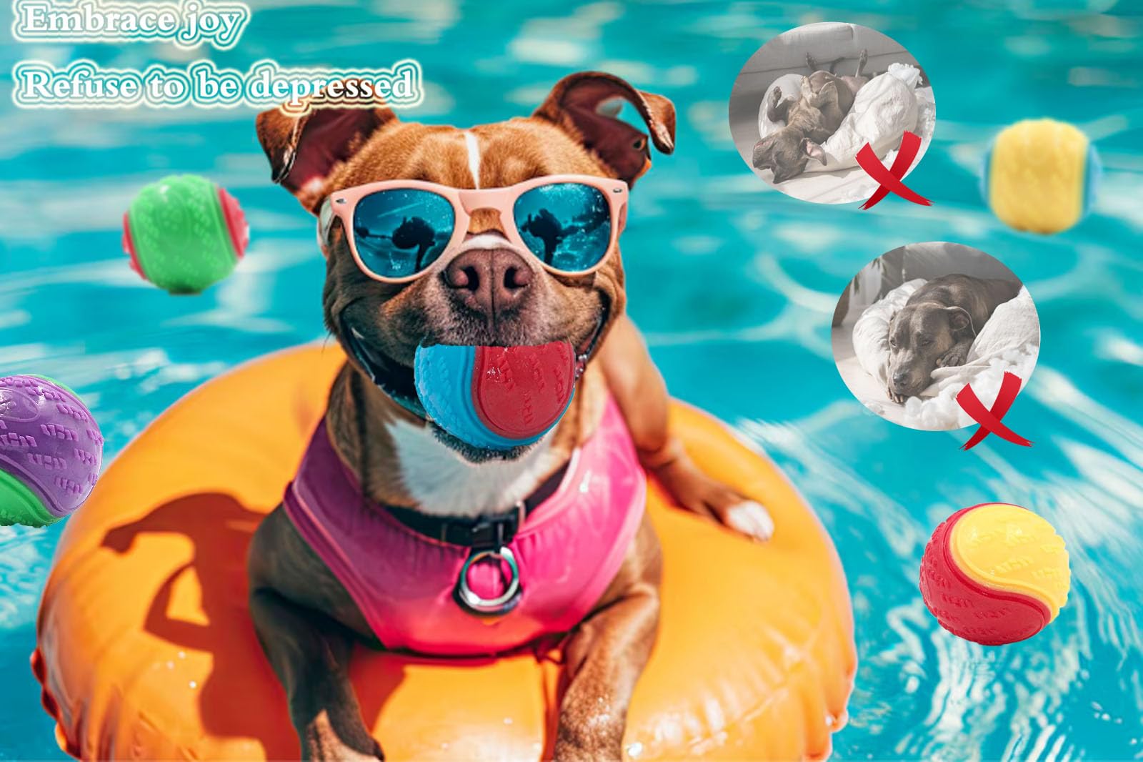 10Pcs Squeaky Dog Balls - 2.5 Inch Durable Chew Toys for Puppies & Dogs - Interactive Play, Teeth Cleaning & Training - Perfect for Fetch, Tug of War & Outdoor Activities