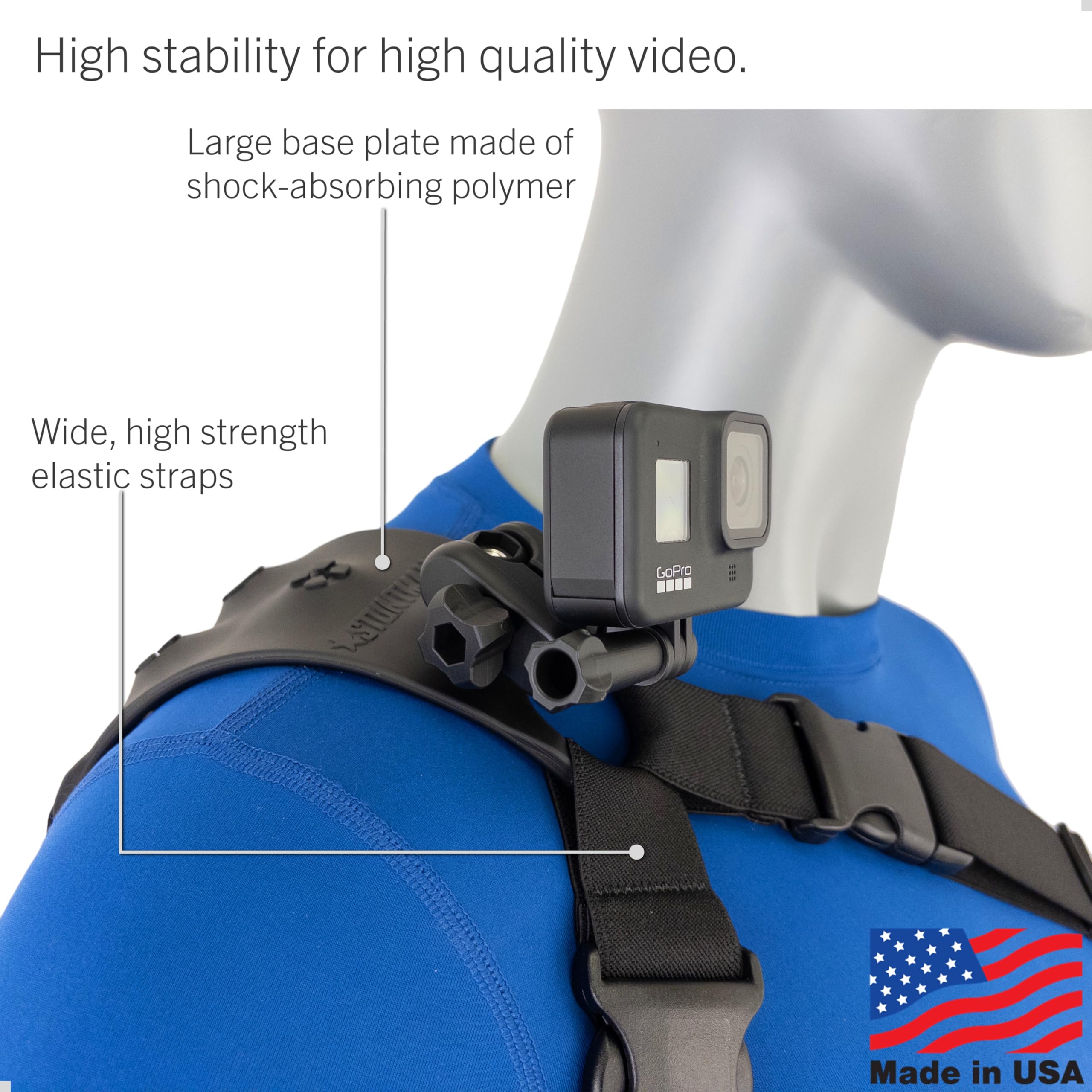 STUNTMAN 360 High Stability Shoulder Mount for Action Cameras - Compatible with GoPro, DJI Osmo (Action 5 Pro, 4, 3, 2), Insta360 (Ace Pro, Ace, ONE RS, ONE R) - Perfect for Vlogging, Sports Filming, and Adventure Travel