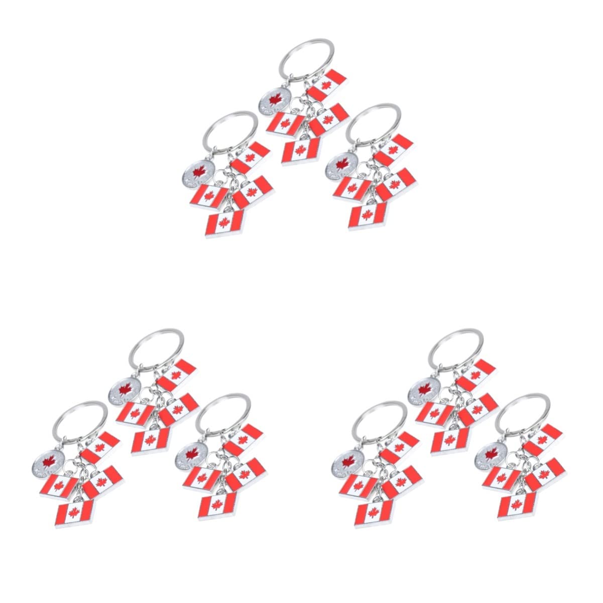 Bestoyard 9-Piece Canada Flag Keychain Set - Patriotic Canadian Flag Key Rings for Keys, Bags & Gifts | Perfect for Travel, Sports Fans & National Pride Accessories