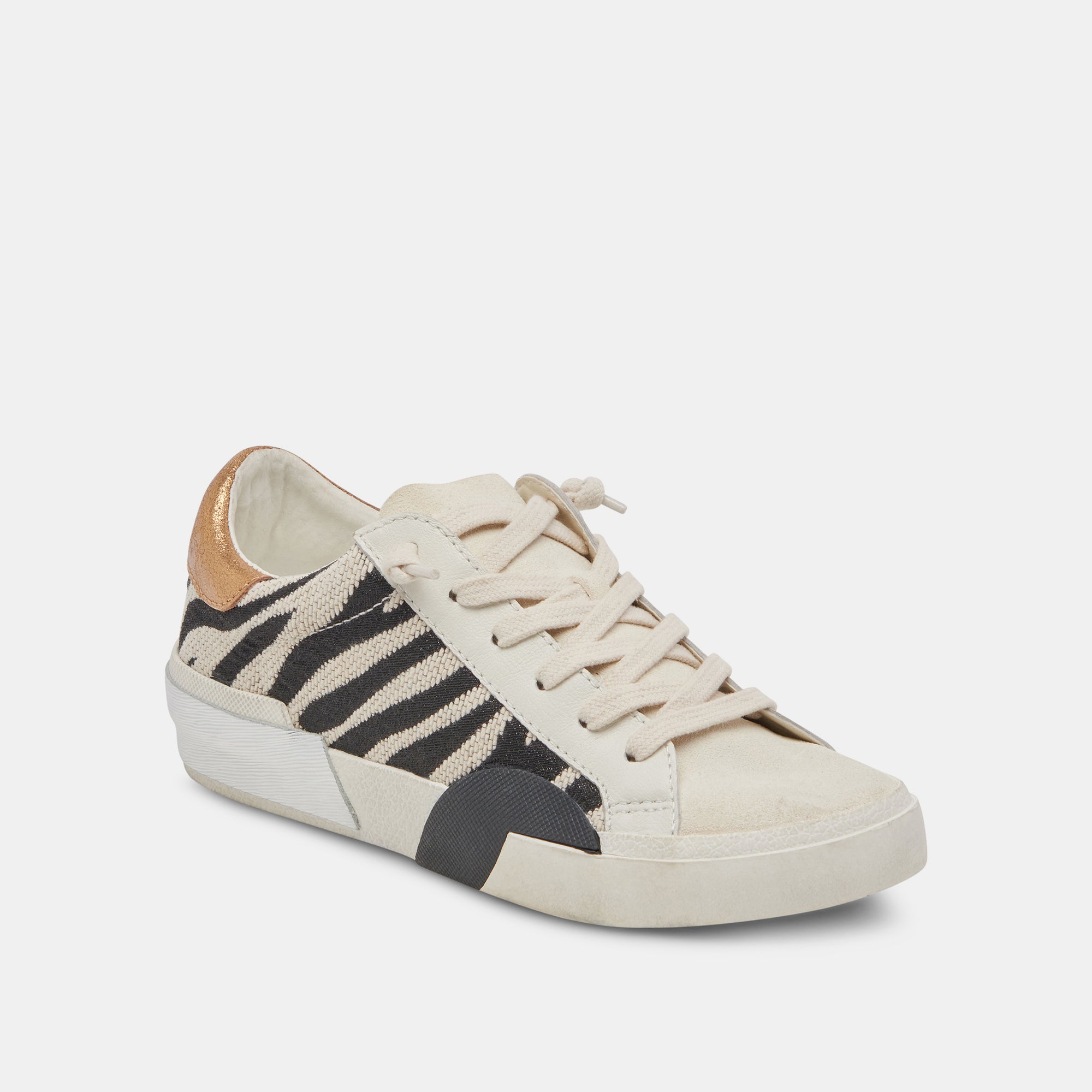 ZINA SNEAKERS Women's Fashion Sneakers - Zebra Print Fabric Shoes for Casual Wear, Running & Walking - Trendy Street Style Footwear for Everyday Outfits