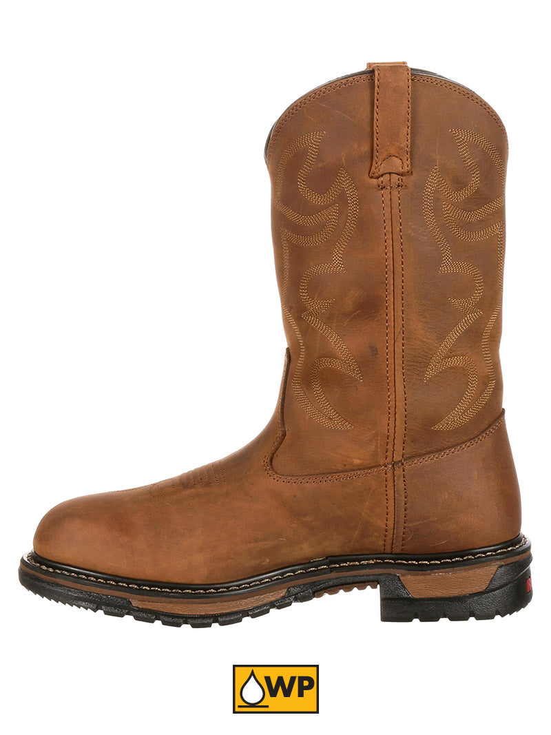 Rocky 2733 Men's Original Ride Branson Roper Waterproof Western Boots - Aztec Crazy Horse Leather - Durable Cowboy Boots for Riding, Work & Outdoor Adventures
