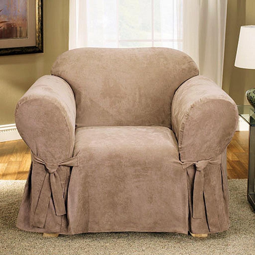 Soft Micro Suede Chair Slipcover - Tan for Home & Office Decor