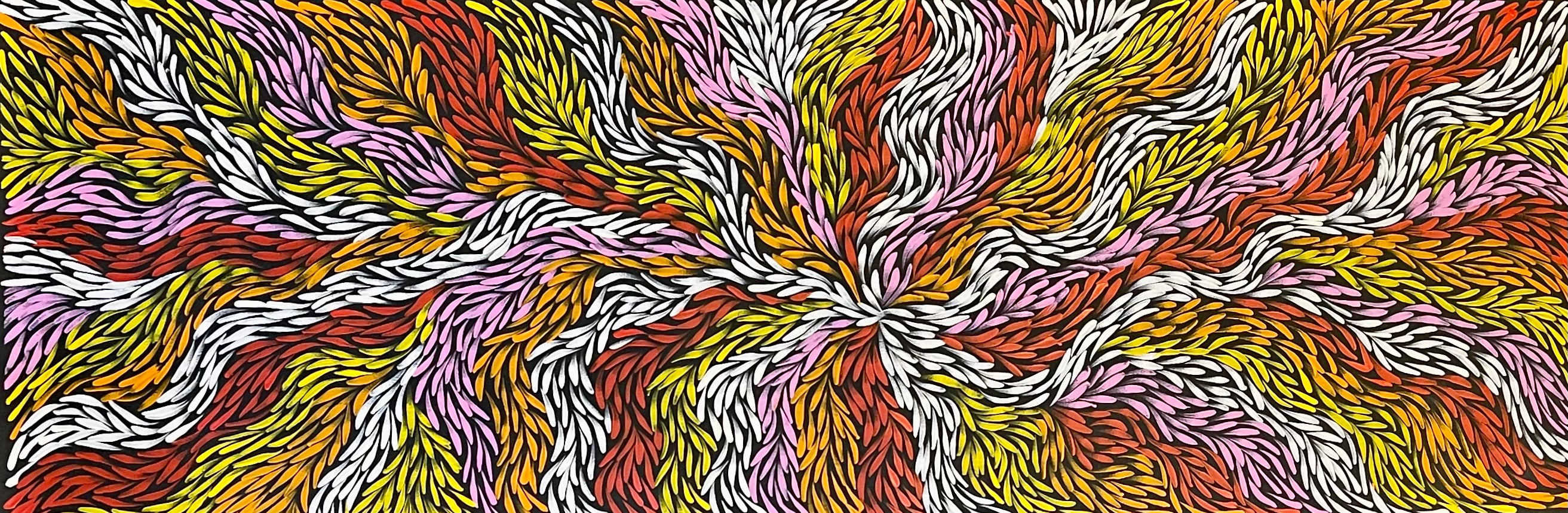 Authentic Aboriginal Art by Jeannie Petyarre - Hand-Painted Canvas Wall Decor for Home & Office | Perfect for Living Room, Bedroom, or Gift Giving