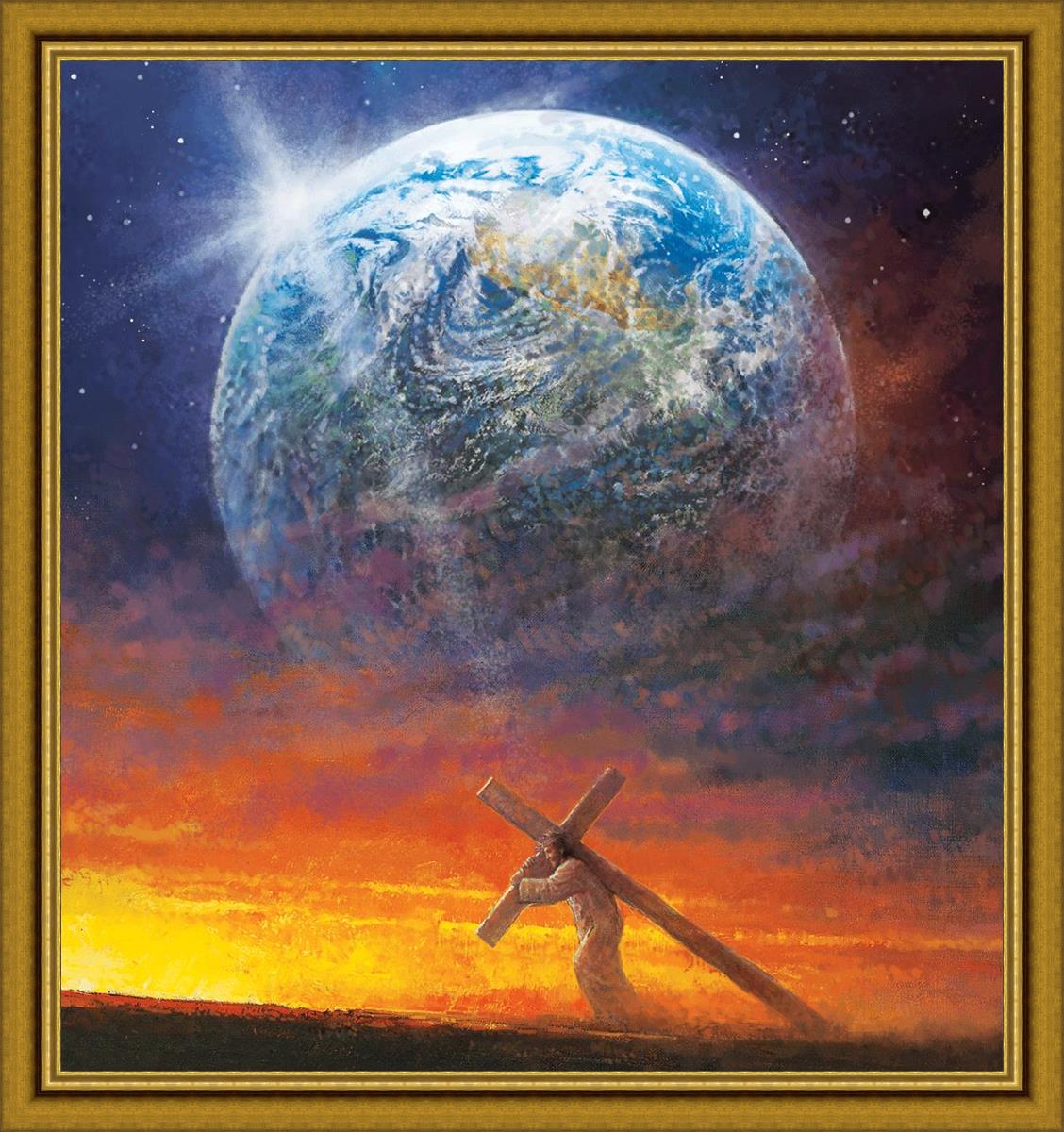Behold The Lamb of God Large Wall Art - Religious Home Decor for Living Room, Church & Office - Inspirational Christian Canvas Painting