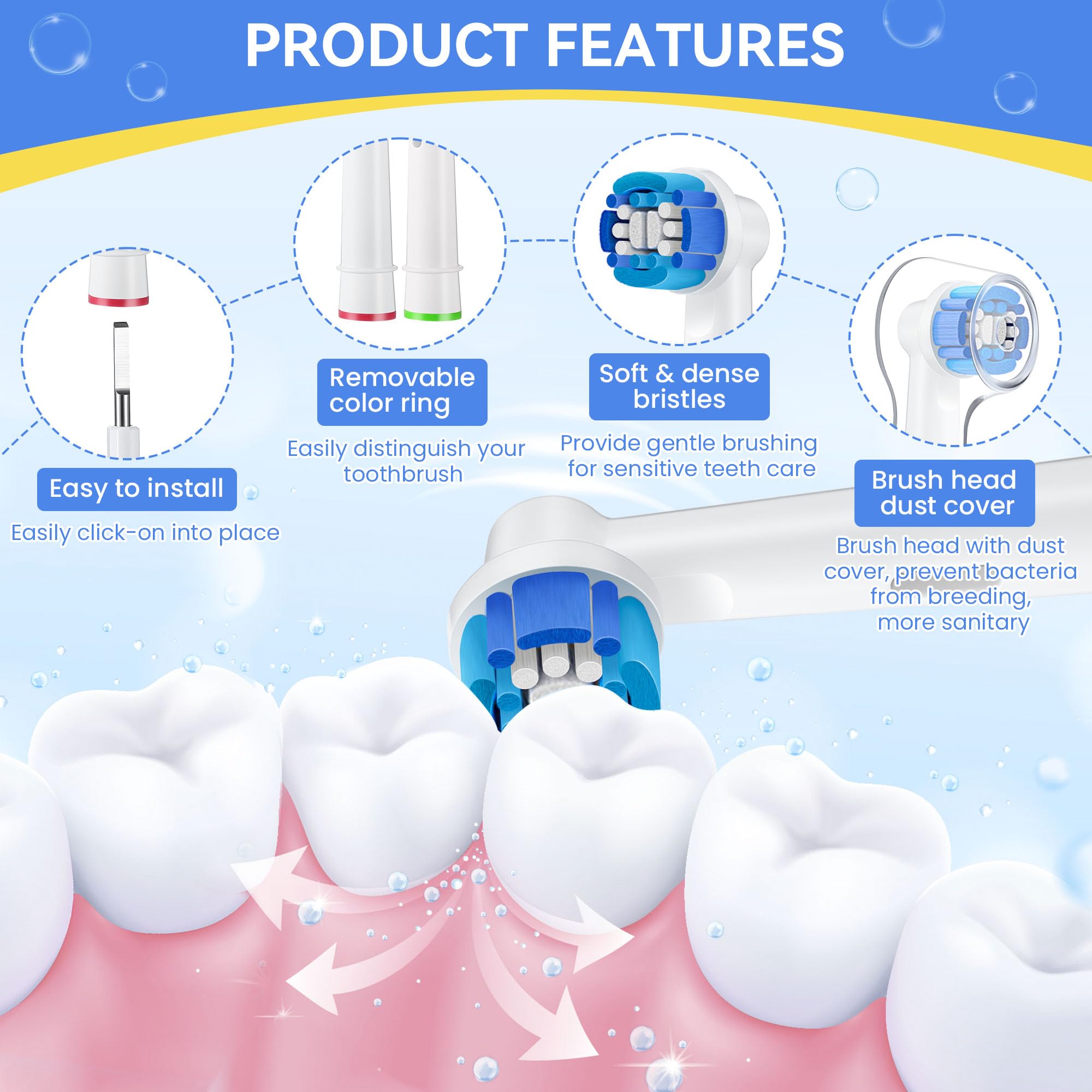 4 Pack Electric Toothbrush Replacement Charger with Holder & Brush Heads - Waterproof Portable Charging Base for Oral-B, Philips Sonicare - Perfect for Travel, Home & Bathroom Use