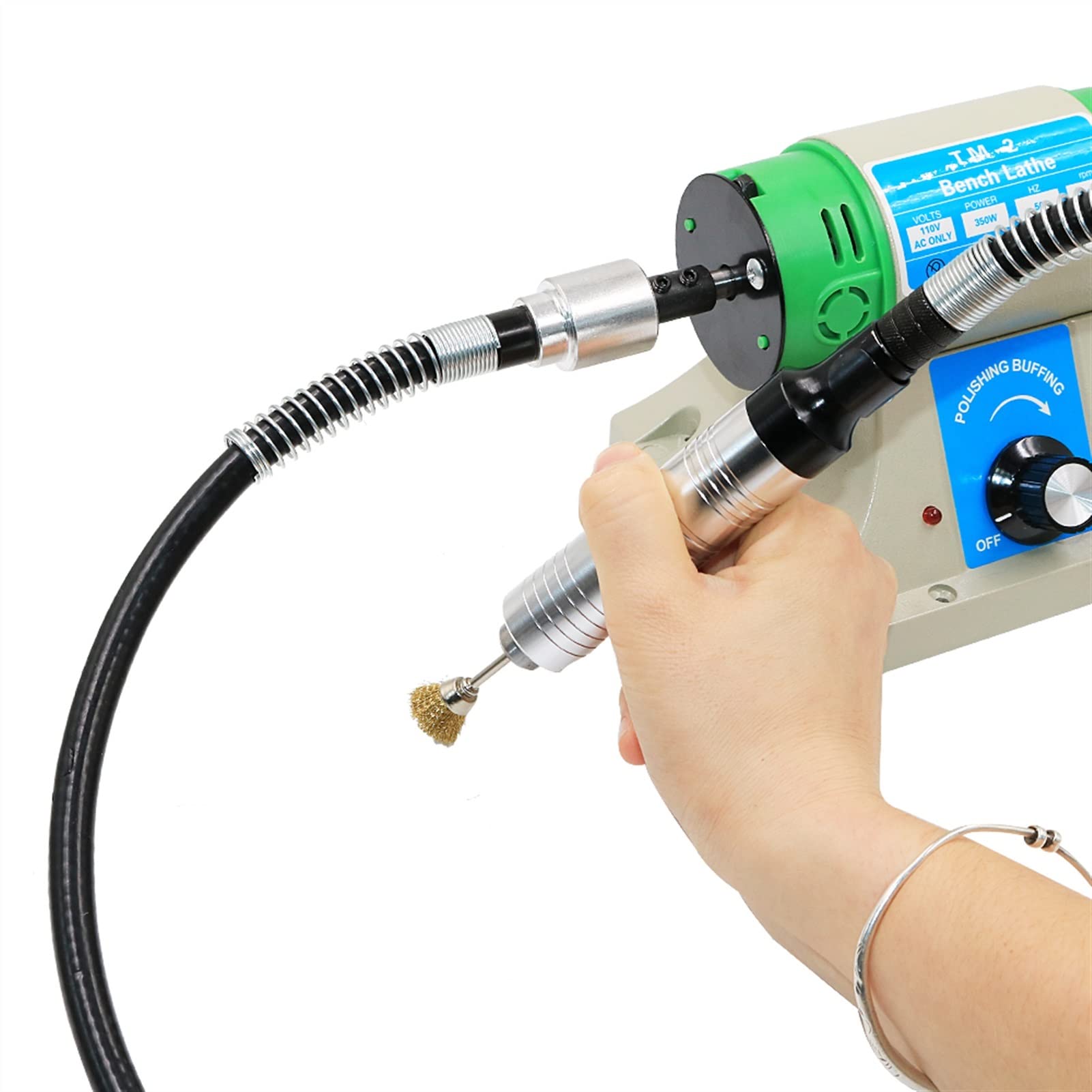 Multifunctional 350W 10000RPM Jade Jewelry Polishing Machine - Bench Grinder for Gemstones, Rocks & Metals - Perfect for Jewelry Making, Lapidary & DIY Crafting (220V)