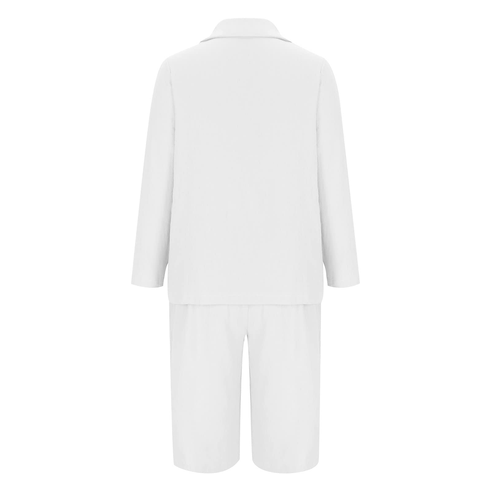 Women's Plus Size Linen Blazer & Shorts Set - Summer Business Casual Outfit for Work