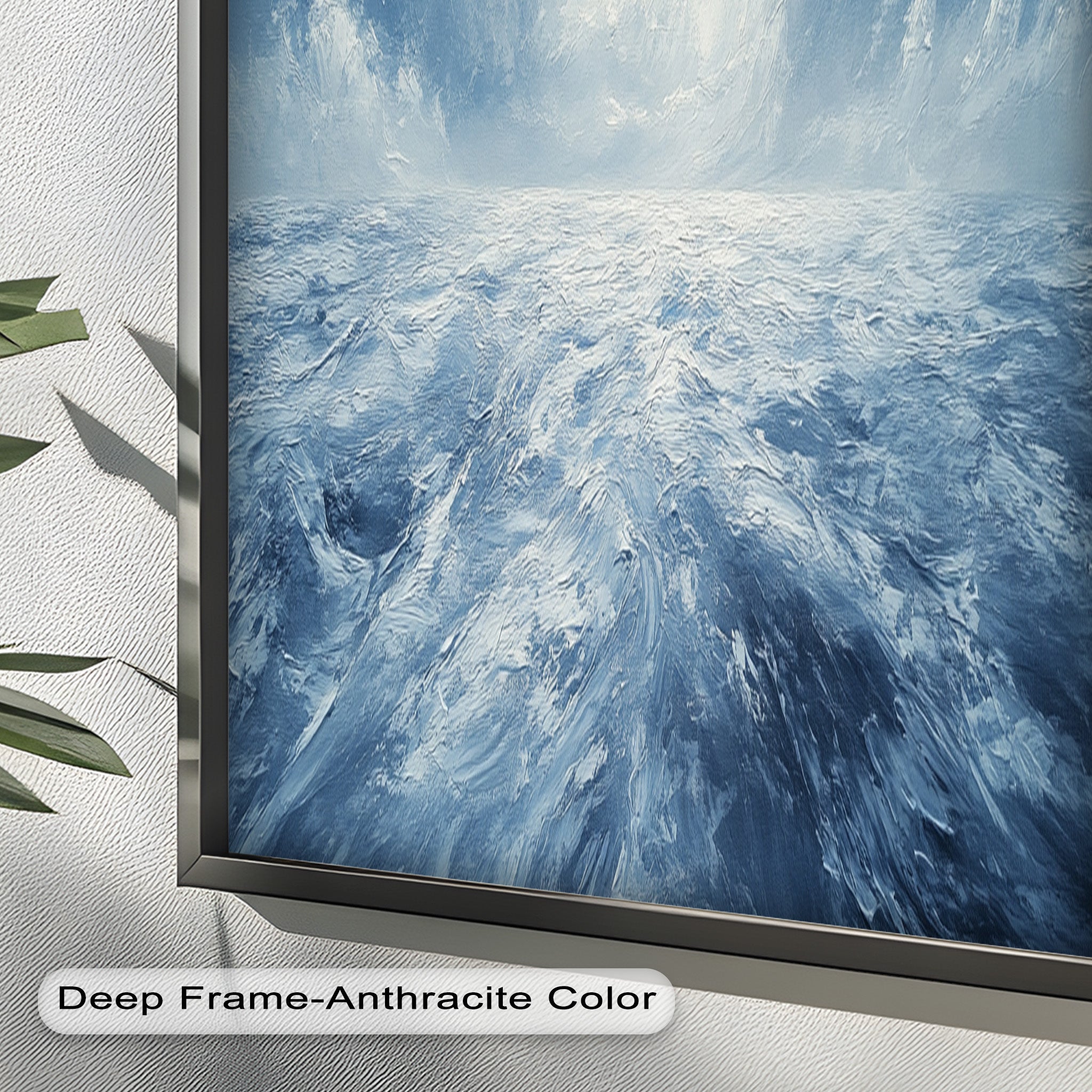 Blue Coastal Wall Art - Abstract Ocean Seascape Oil Painting for Beach House Decor | Handmade Canvas Artwork | Coastal Living Room & Bedroom Wall Decor
