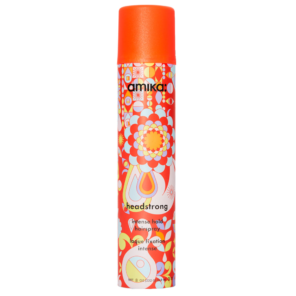 Amika Headstrong Intense Hold Hairspray 8 oz - Strong Hold Hair Spray for All Hair Types - Perfect for Updos, Curls & Volume - Salon Quality Hair Styling Spray