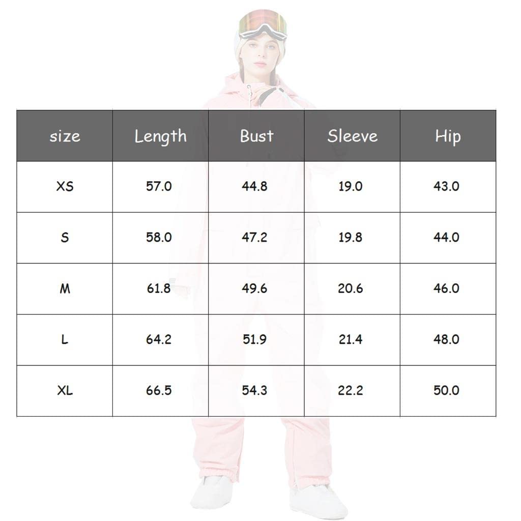 ALSOGO Women's Waterproof Insulated Ski Suit - Winter Snowsuit Jumpsuit with Detachable Belt for Skiing, Snowboarding & Outdoor Winter Sports | Warm Thermal Snowwear for Cold Weather Activities