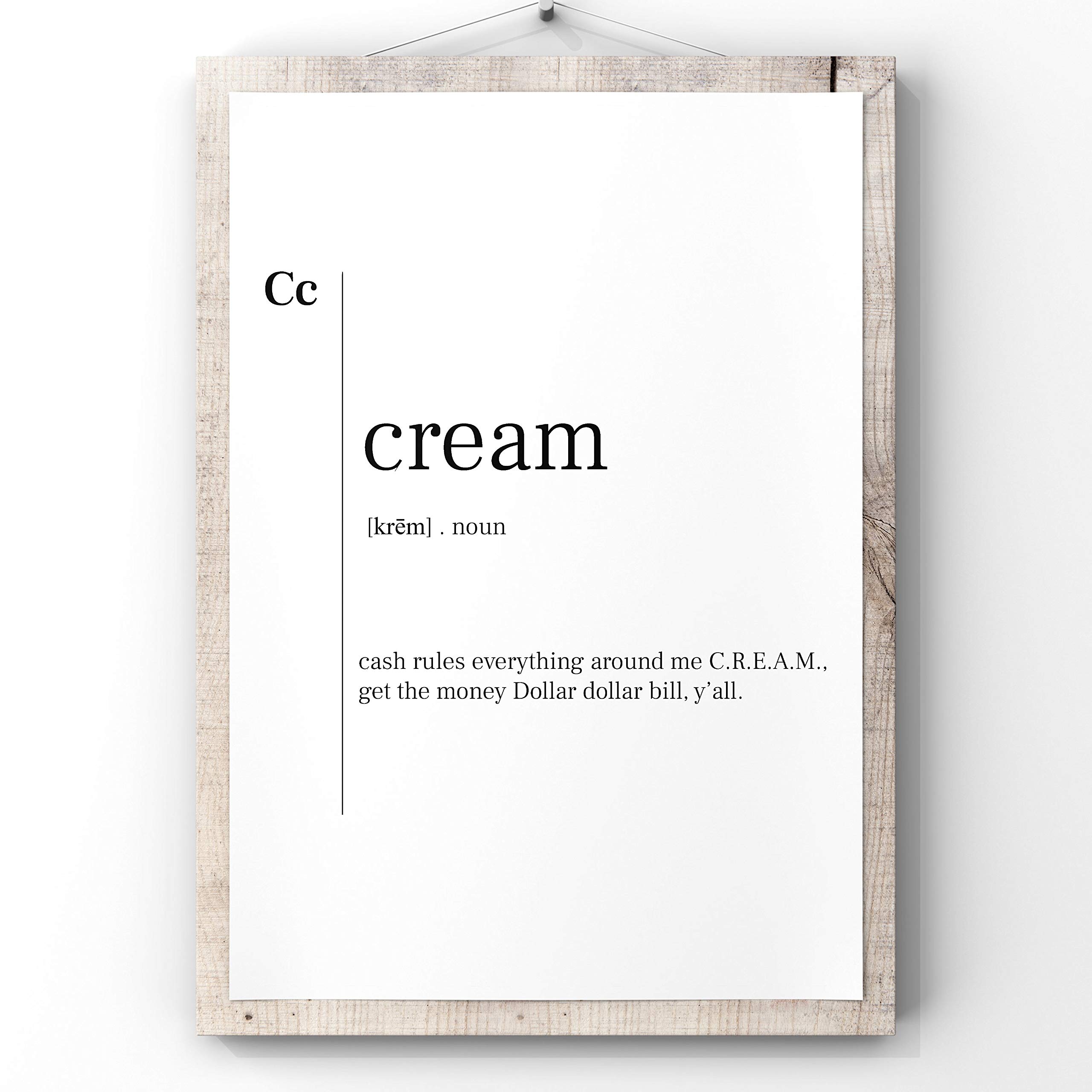Cream Definition Print - Minimalist Typography Wall Art Poster with Inspirational Quote - Perfect for Home, Office & Gift Decor