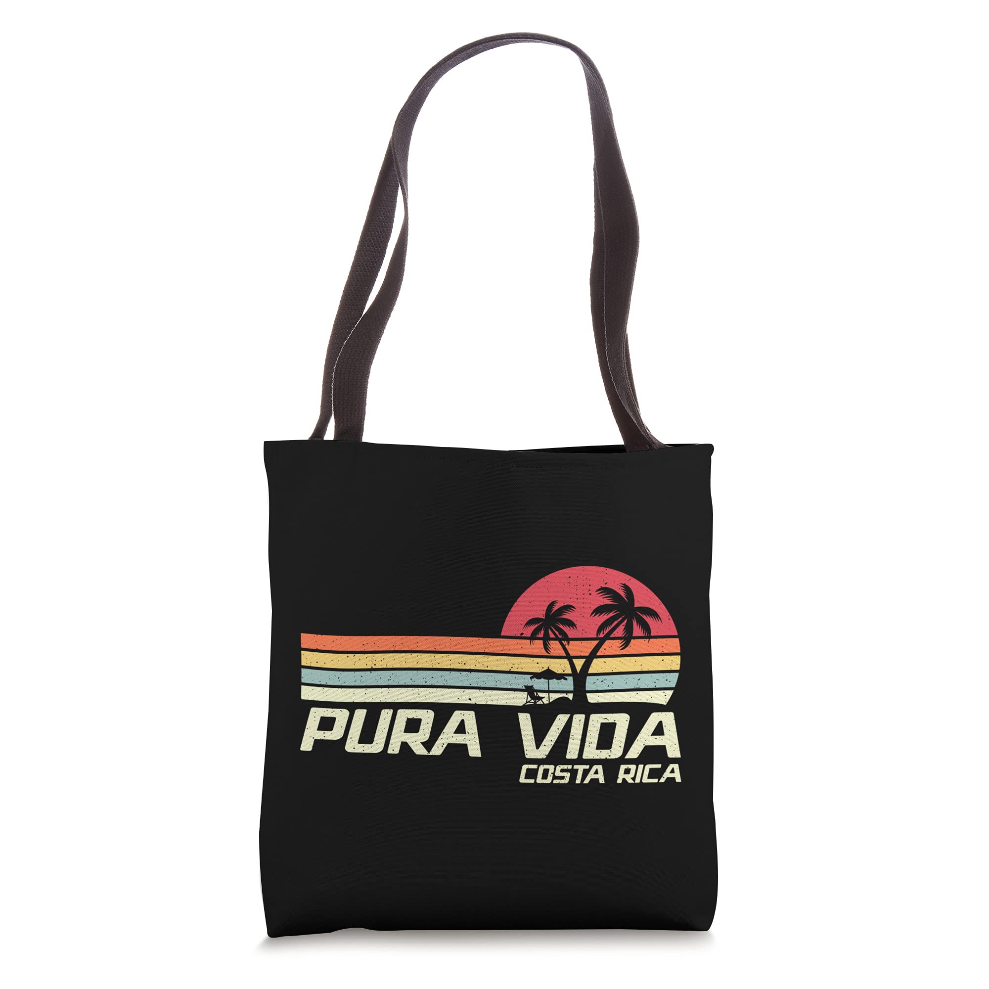 Vintage Retro Family Vacation Costa Rica Pura Vida Beach Tote Bag - Stylish Canvas Beach Bag for Women, Travel, Shopping & Summer Outings