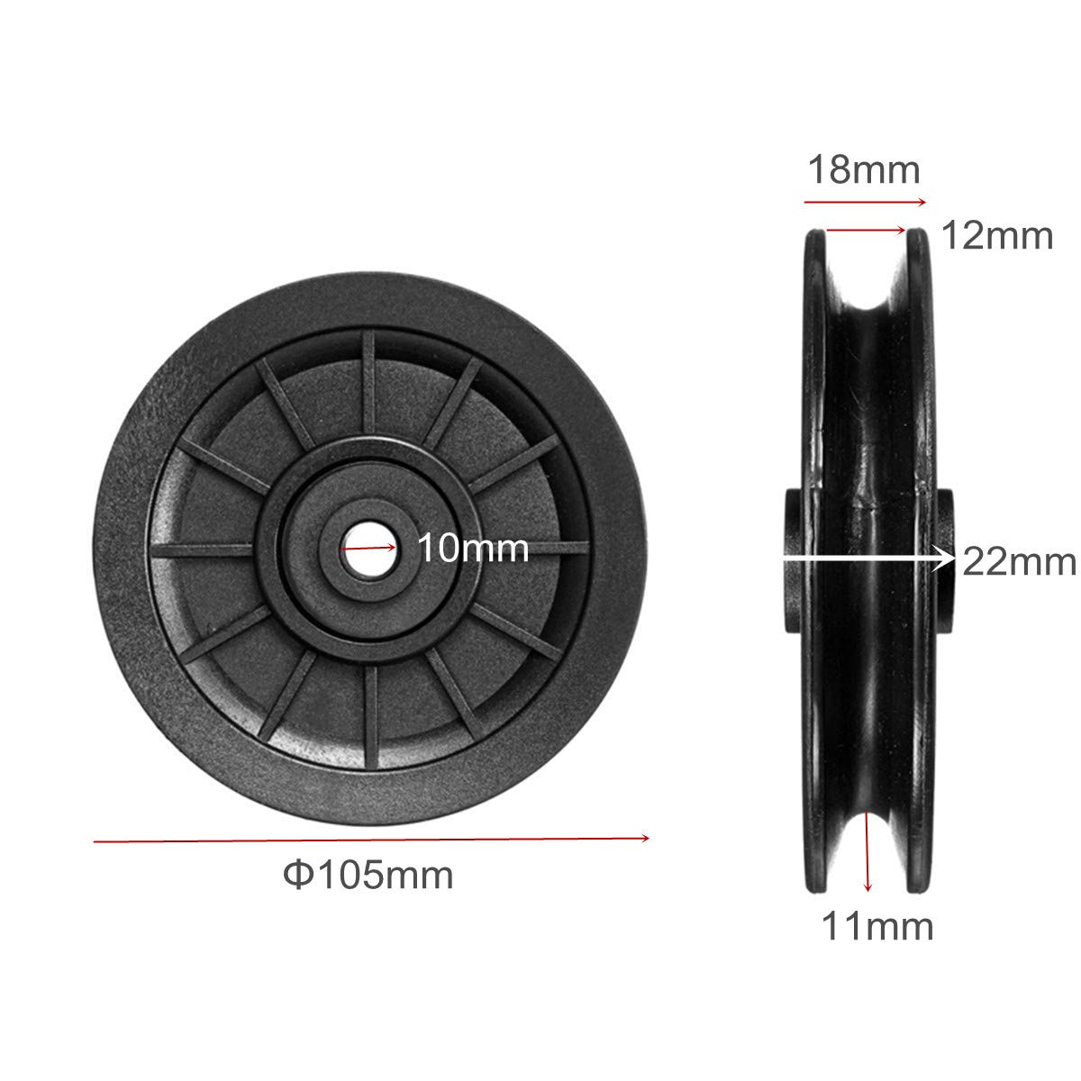 105mm Gym Bearing Pulley Wheel - Durable Replacement Cable Pulley for Fitness Equipment - Perfect for Home Gyms, CrossFit Machines & Weight Training Systems