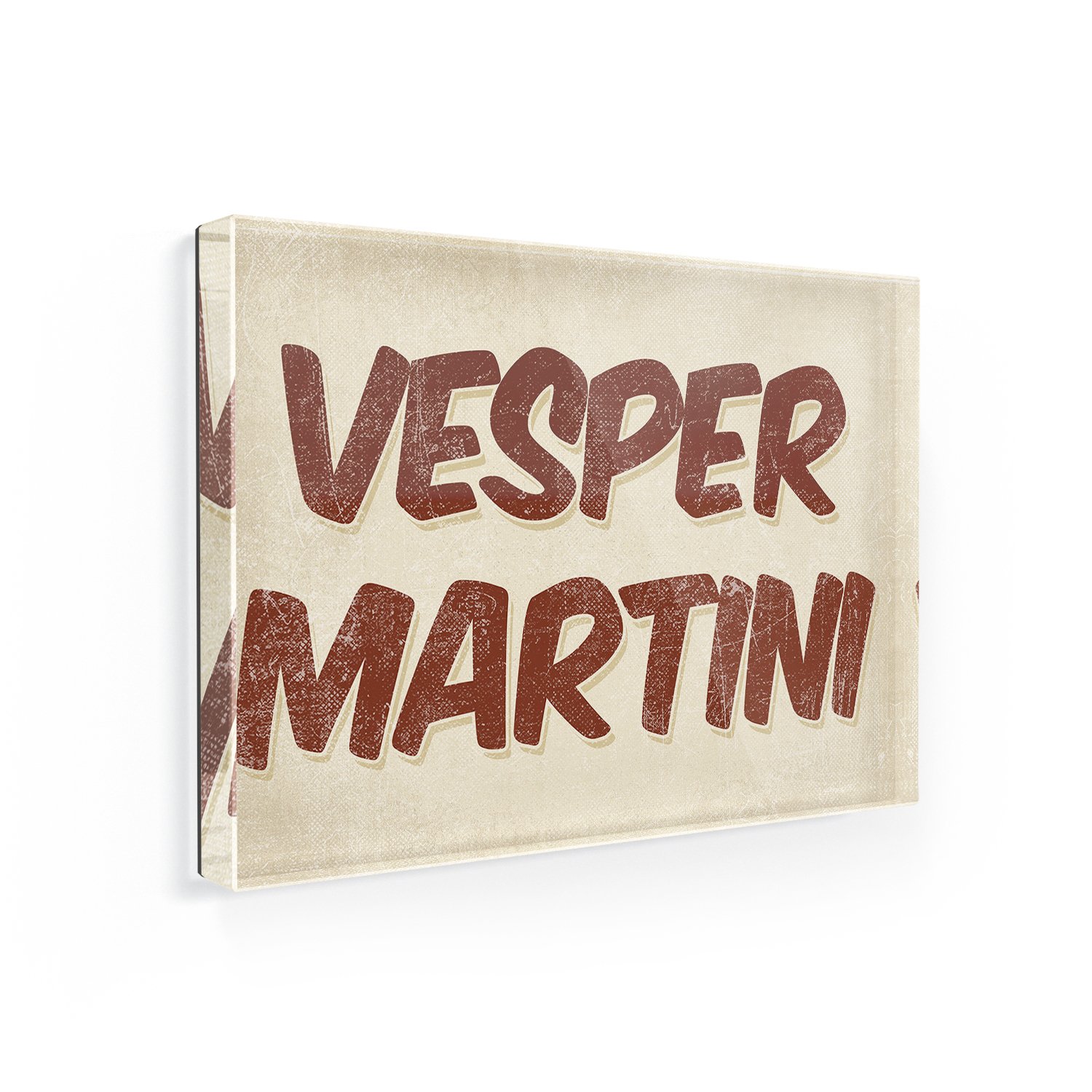 Vintage Style Vesper Martini Cocktail Fridge Magnet - Retro Bar Decor, James Bond Inspired Drink Accessory for Home, Office & Party Use