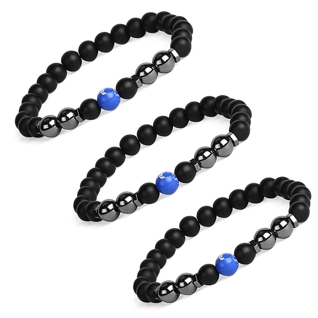 3PCS Black Obsidian Slimming Anklet Set - Adjustable Lymphatic Drainage Bracelet & Anklet for Men & Women - Chakra Energy Protection Jewelry - Perfect for Yoga, Meditation & Wellness Gifts