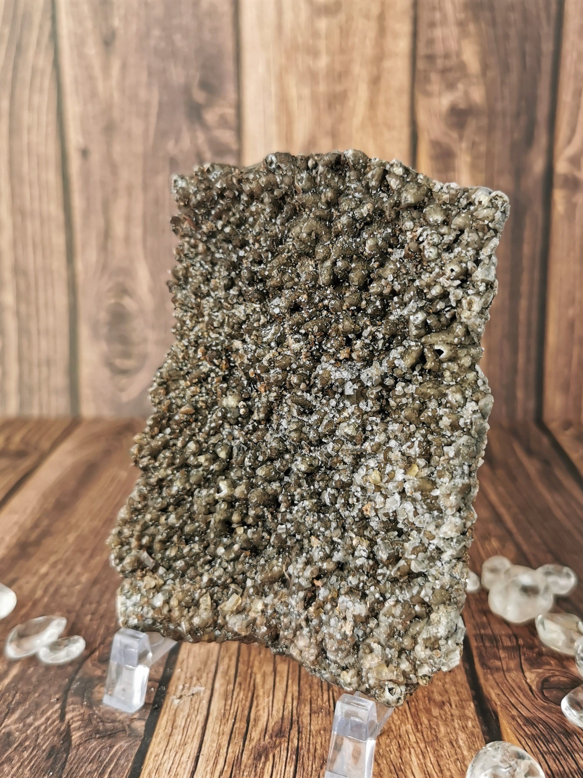 Natural Dogtooth Calcite Crystal Specimen Plate - Collectible Mineral Display for Home Decor, Healing Crystals & Geology Enthusiasts | Perfect for Meditation, Feng Shui & Mineral Collections