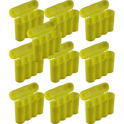 MotoBatt 20-Slot Yellow AA AAA Battery Storage Case Holder Box - Durable Plastic Organizer for Home, Office & Travel - USA Shipping