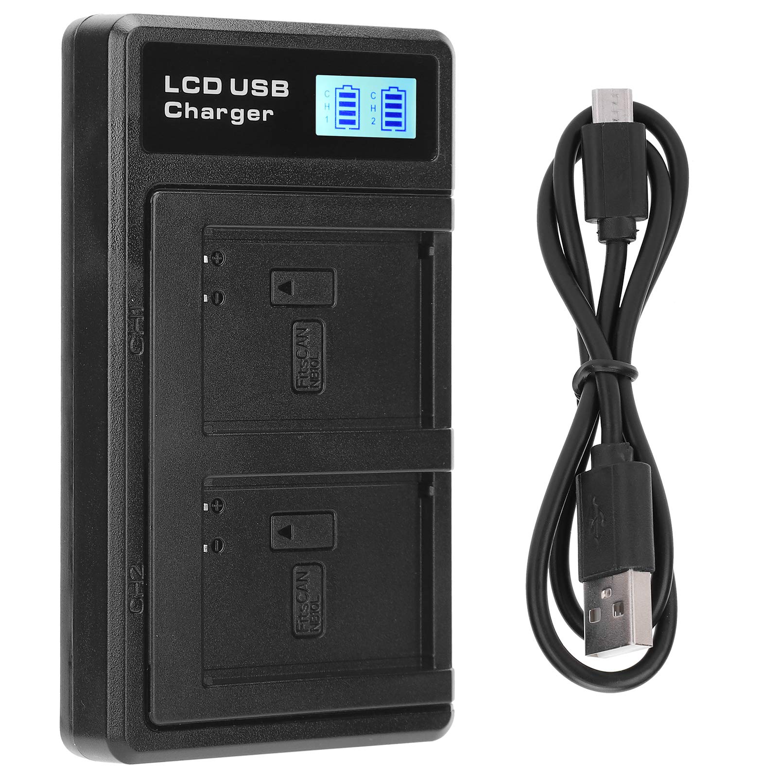 Professional Camera Battery Charger - Fast & Safe Charging with Circuit Protection - Perfect for Travel, Outdoor Photography & Vlogging (Compatible with Canon, Nikon, Sony DSLRs)