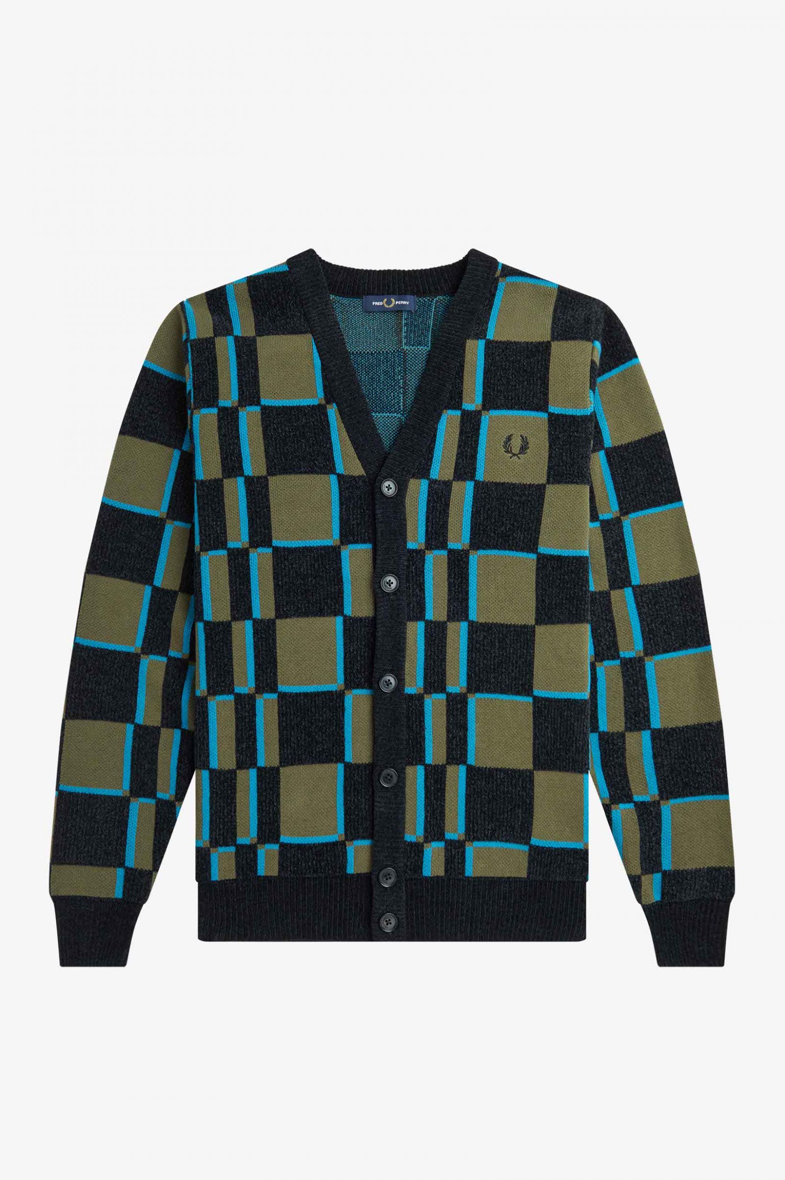 Trendy Glitch Checkerboard Cardigan for Women - Stylish Oversized Knit Sweater for Casual Outfits & Layering | Perfect for Fall, Winter & Coffee Dates