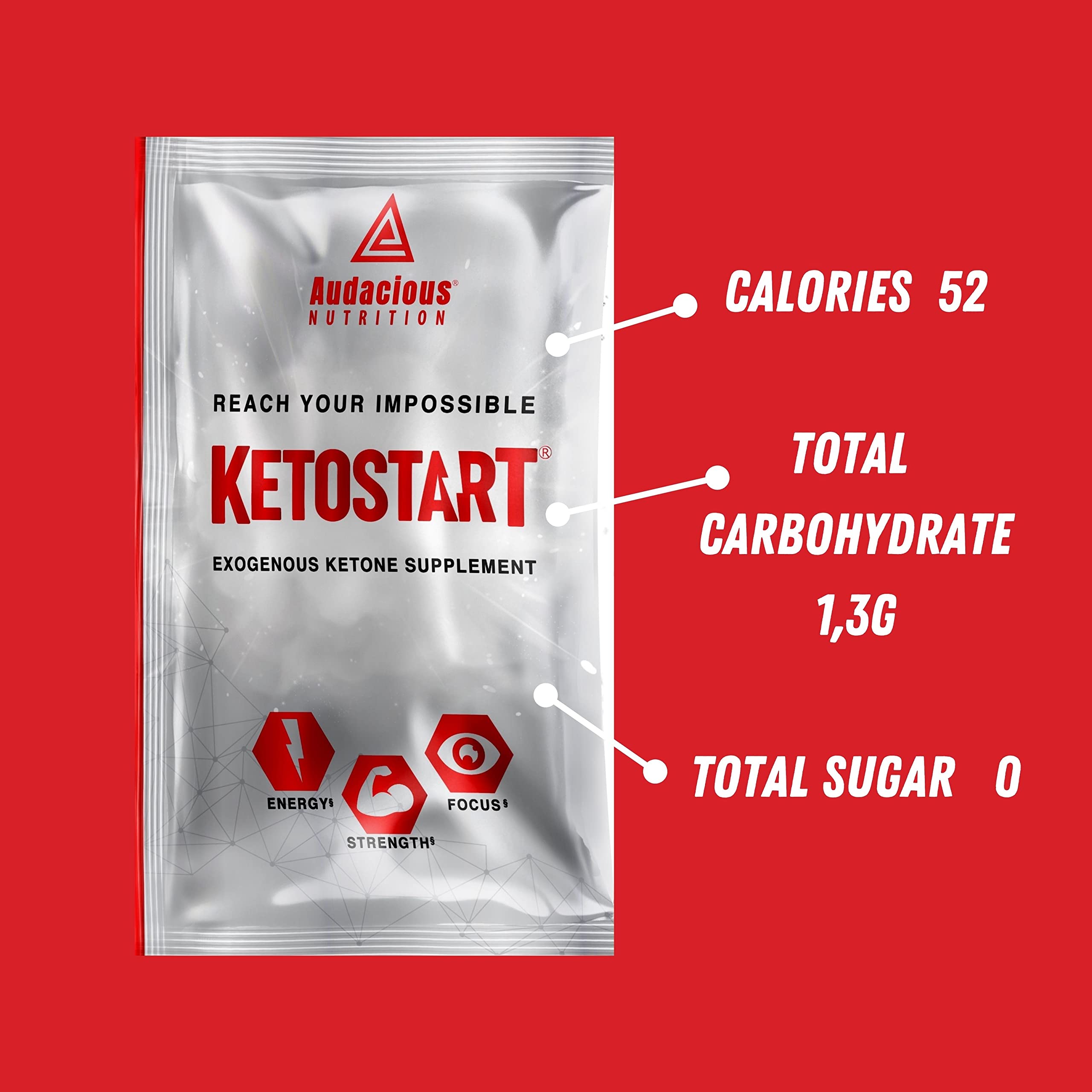KetoStart Exogenous Ketones Powder with Electrolytes - Caffeine Free Tropical Flavor | Energy & Focus Booster for Keto Diet | Perfect for Workouts, Fasting & Low-Carb Lifestyle (10 Packets)