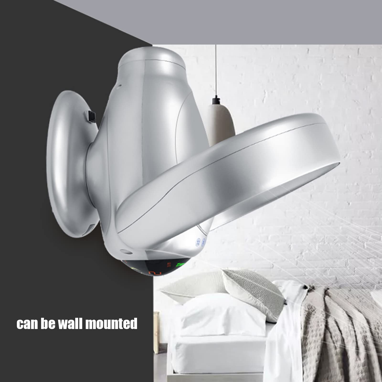 Bladeless Wall Mount Fan with Remote - 8 Speed Adjustable, 8H Timer, 180° Tilt & 90° Oscillation for Bedroom, Office & Kitchen | Silent Folding Desktop Fan for Home & Workspace