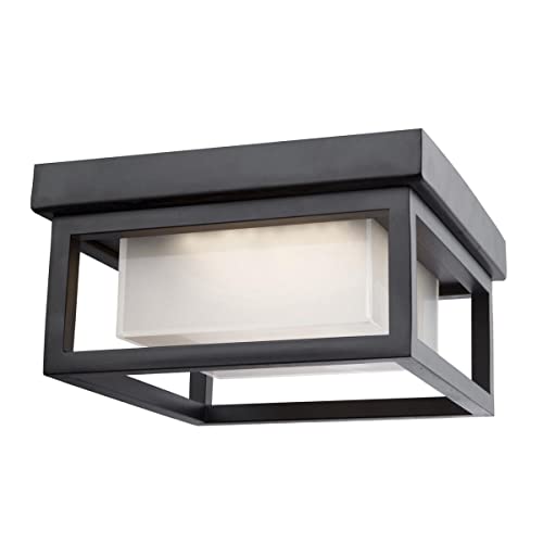 Artcraft Lighting AC9136BK Black Outdoor Ceiling Light Fixture - Waterproof Porch Light for Patio, Garage, and Entryway - Modern Exterior Lighting for Home & Garden