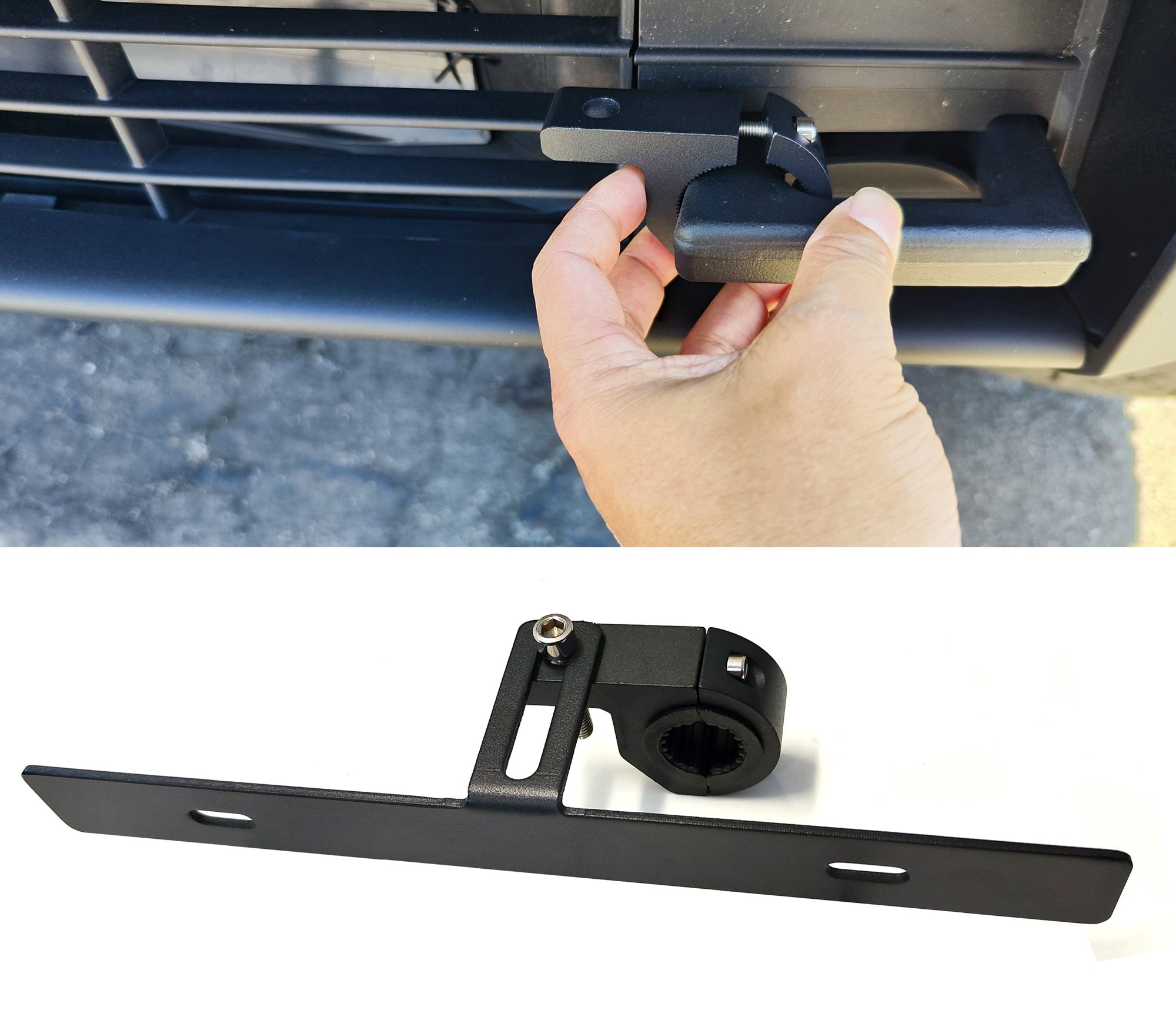 Front Tow Hook License Plate Relocation Mount for 2024+ Tesla Cybertruck | Off-Road & Street Legal Bumper Solution