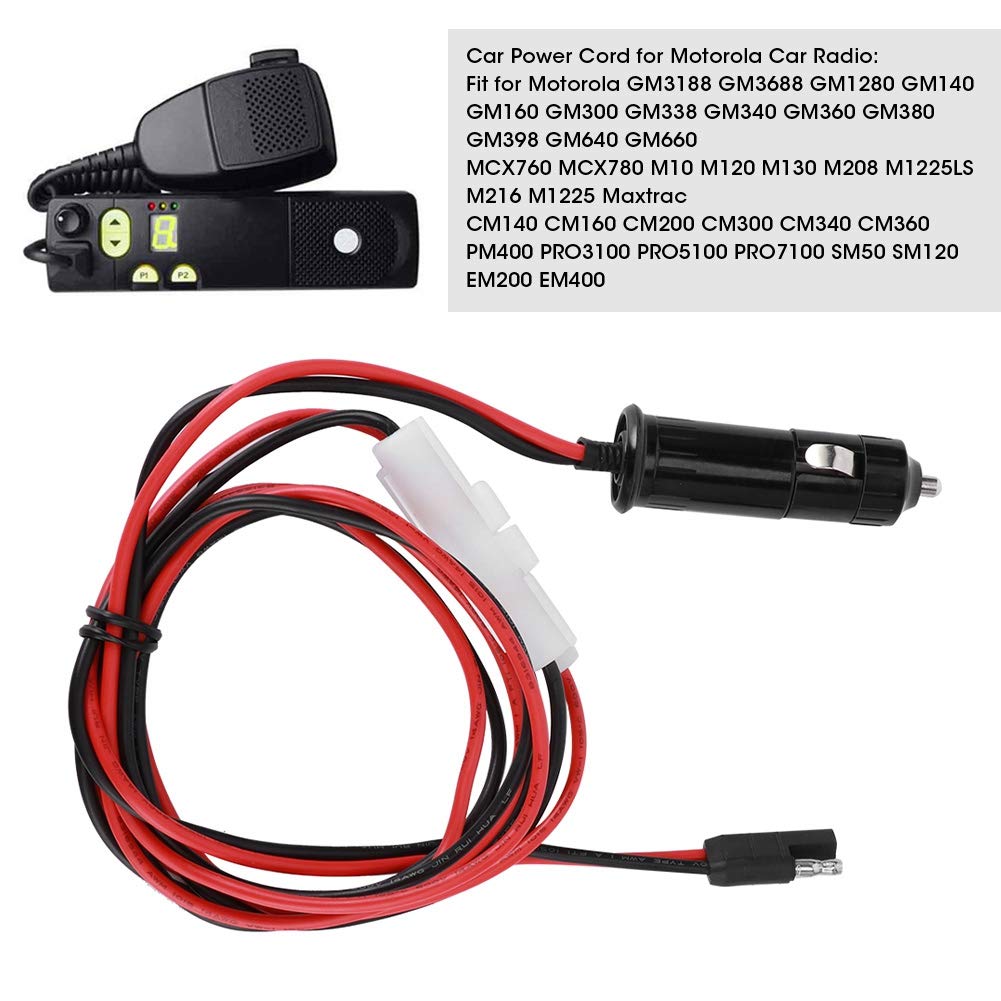 Dioche 12V DC Car Cigarette Lighter Adapter - Power Cable for Motorola GM3188/GM3688/GM1280/MCX760/CM140 Radios - Perfect for Trucking, Emergency Vehicles & Road Trips