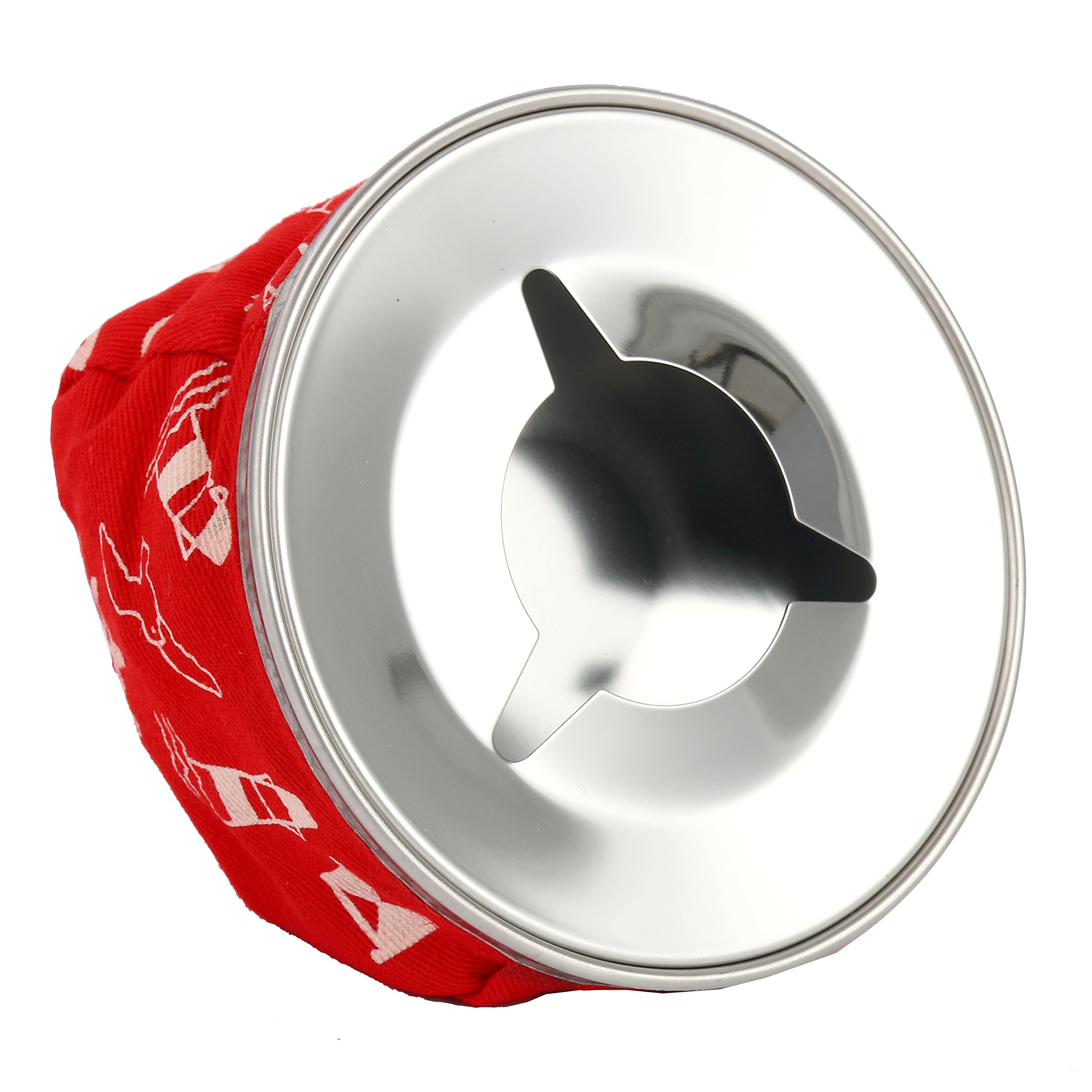 Amarine-Made Stainless Steel Windproof Bean Bag Ashtray - Outdoor & Indoor Use for Patio, Camping, Beach (Red)