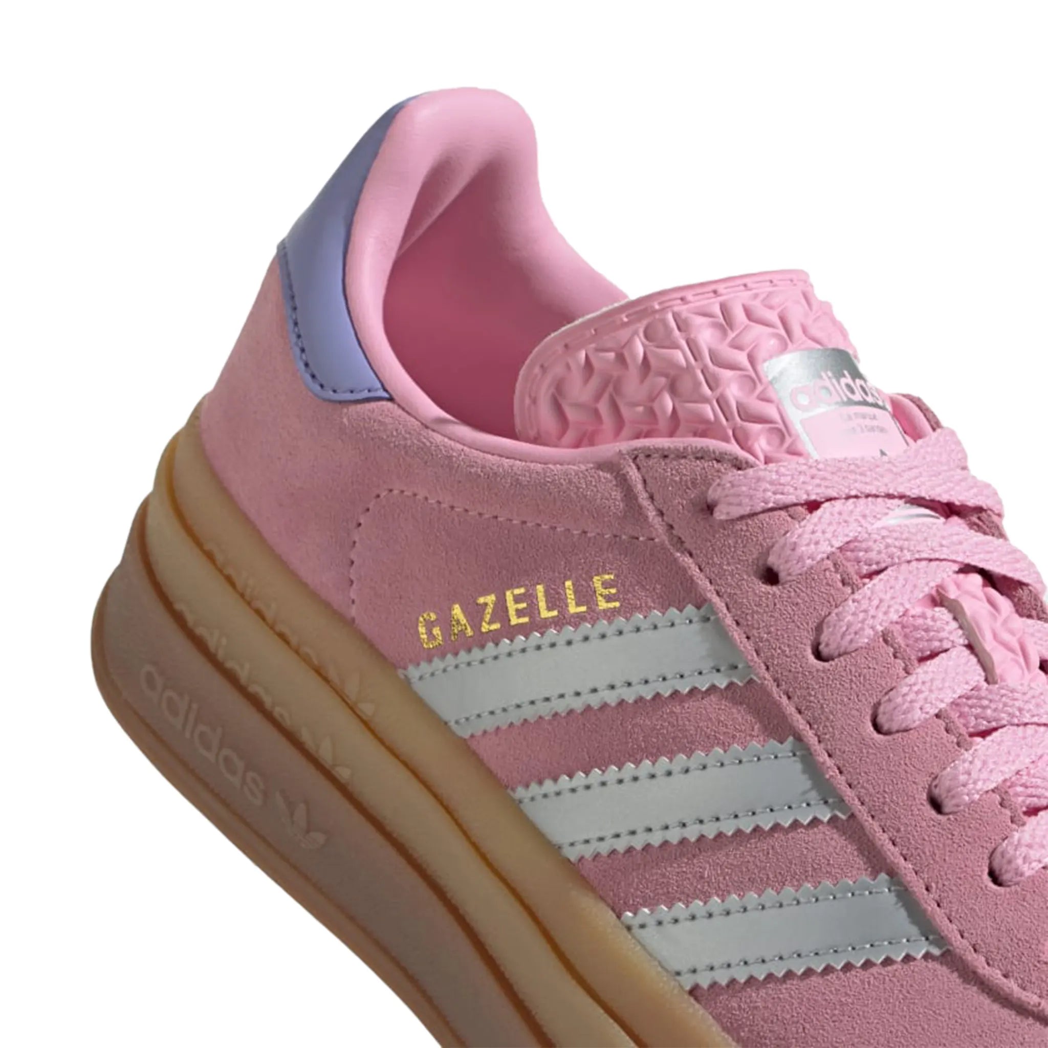 Adidas Gazelle Bold Kids Sneakers - True Pink, Gum & Silver Purple | Stylish & Comfortable for School, Play & Everyday Wear
