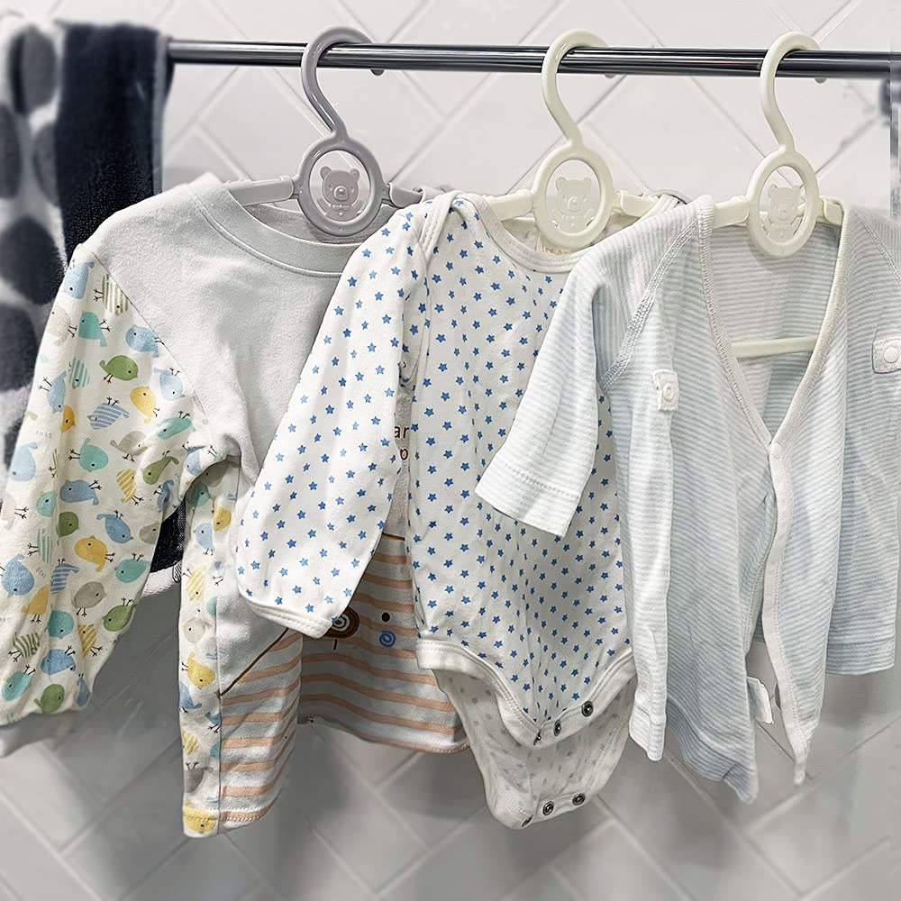 Adjustable Baby Clothes Hangers for Infants & Toddlers - 10 Pack Grey - Perfect for Nursery Organization & Kids Closet Storage