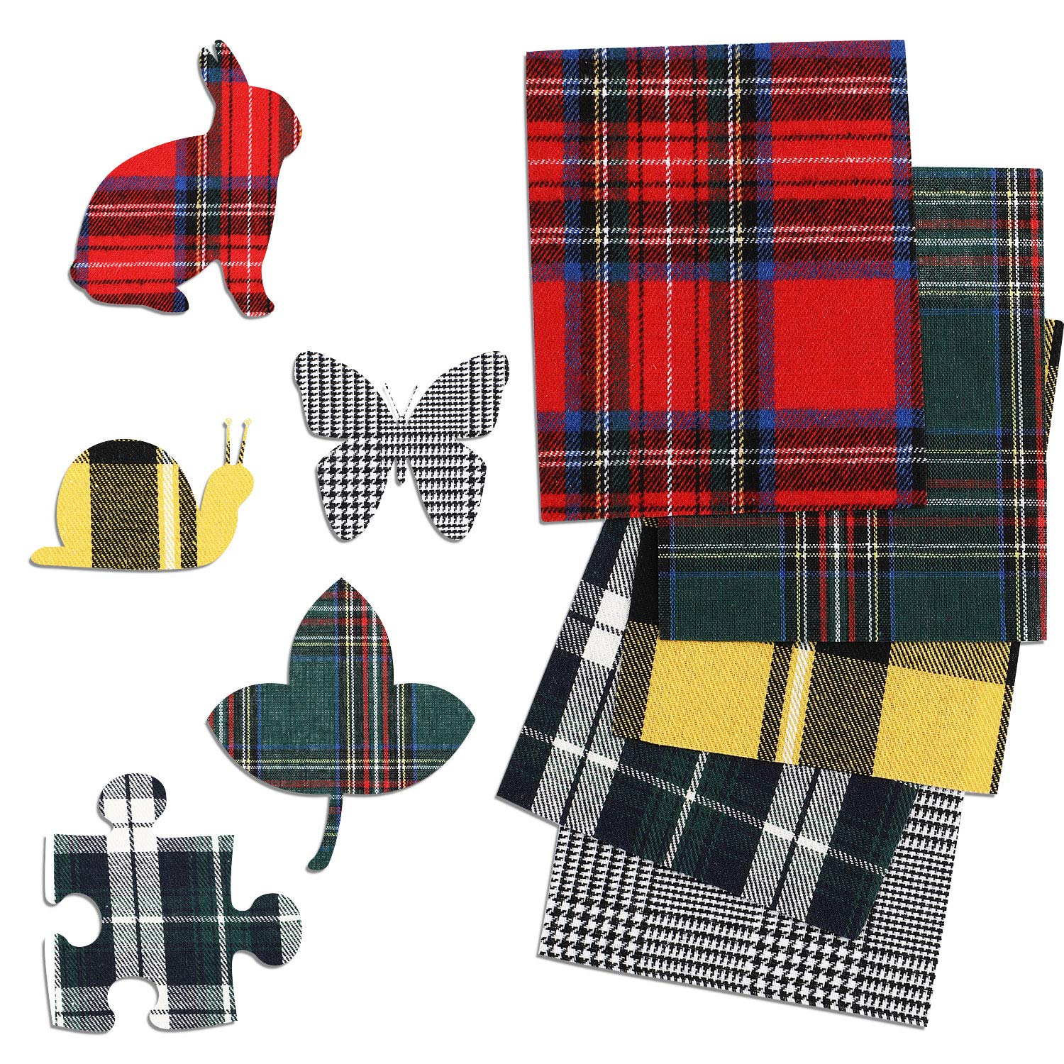 WILLBOND 20-Pack Iron-On Plaid Patches - Buffalo Fabric Heat Transfer Vinyl Repair Patches for Clothing & Jeans - 5 Style Variety Pack - Perfect for Easter Decor, DIY Fashion & Denim Repair