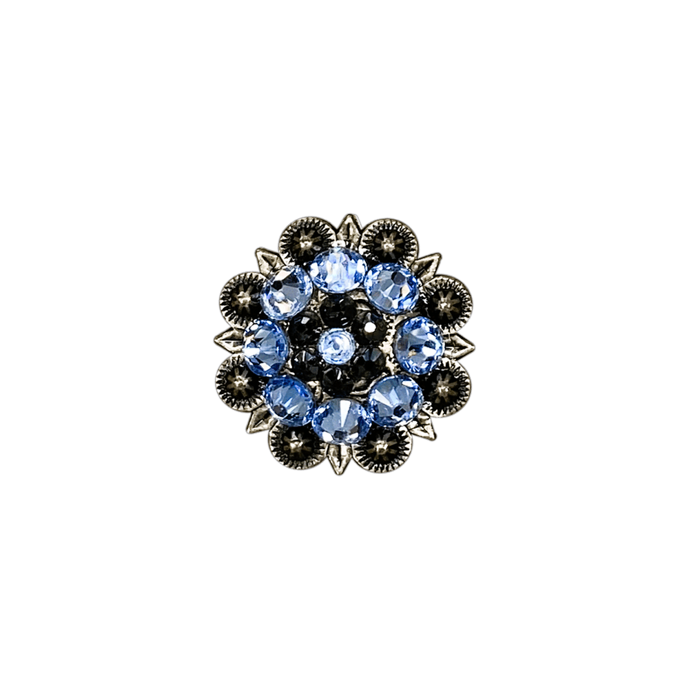 Light Sapphire & Jet Antique Silver 1.25