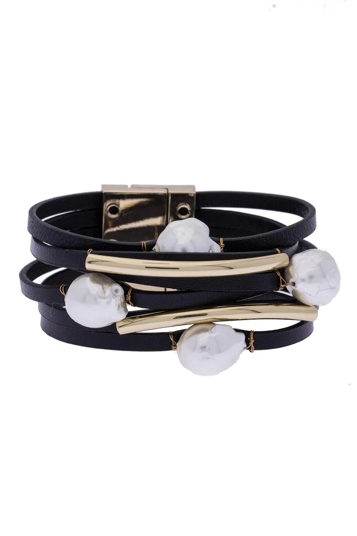 Achai Pearl Double Wrap Leather Bracelet for Women - Elegant Boho Handmade Jewelry Gift for Her - Perfect for Weddings, Parties & Everyday Wear