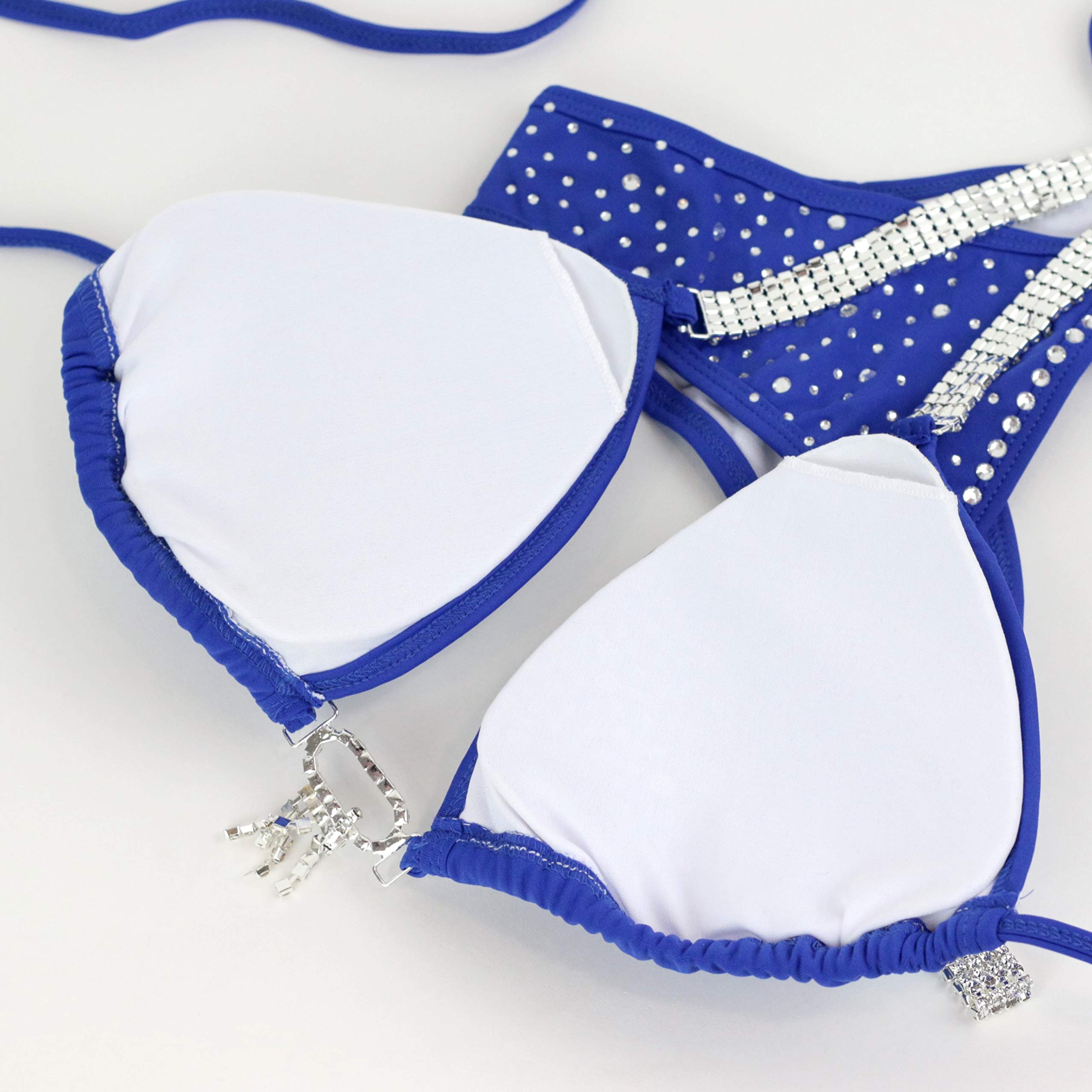IFBB Competition Bikini Suit - NPC Approved Scrunch Posing Suit in Sapphire Blue | Women's Bodybuilding Swimwear for Stage Performance & Fitness Shows