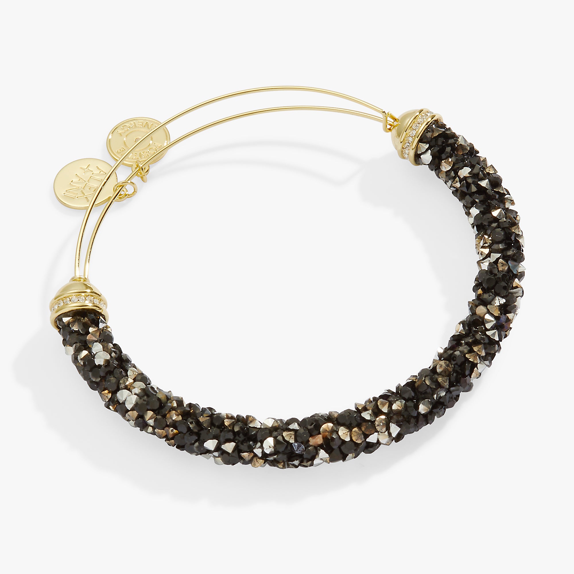 Black Crystal Crush Bangle Bracelet for Women - Elegant Stackable Jewelry for Parties, Weddings & Everyday Wear