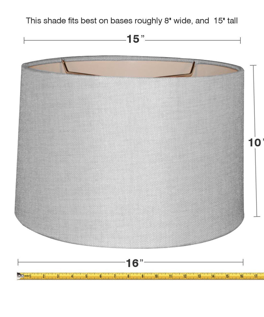 16W x 10H Khaki Burlap Drum Lamp Shade - Natural Textured Fabric for Farmhouse, Rustic & Boho Home Decor - Perfect for Living Room, Bedroom & Dining Room Lighting