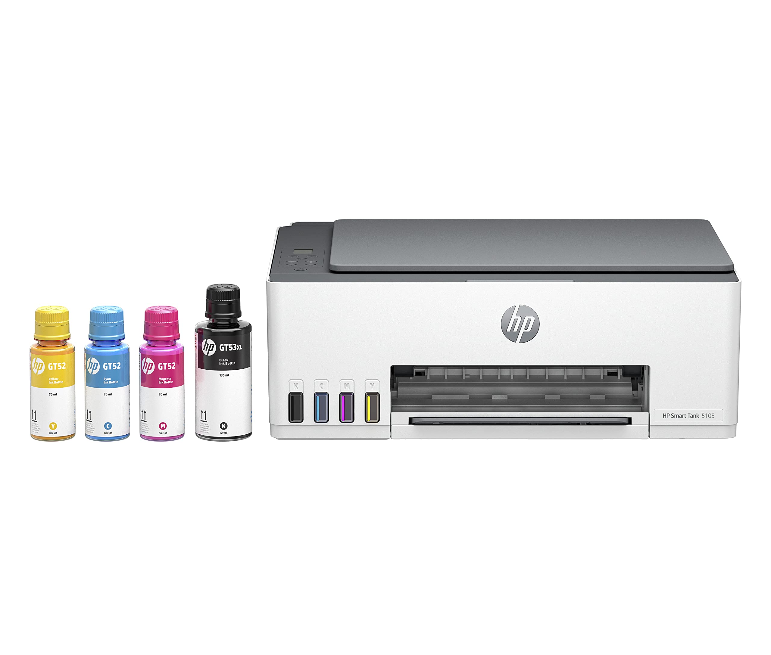 HP Smart Tank 5105 All-in-One Wireless Color Inkjet Printer with Copy, Scan, Fax - A4 Printing, HP Smart App, AirPrint, WiFi Connectivity - Perfect for Home Office & Small Business Printing Needs