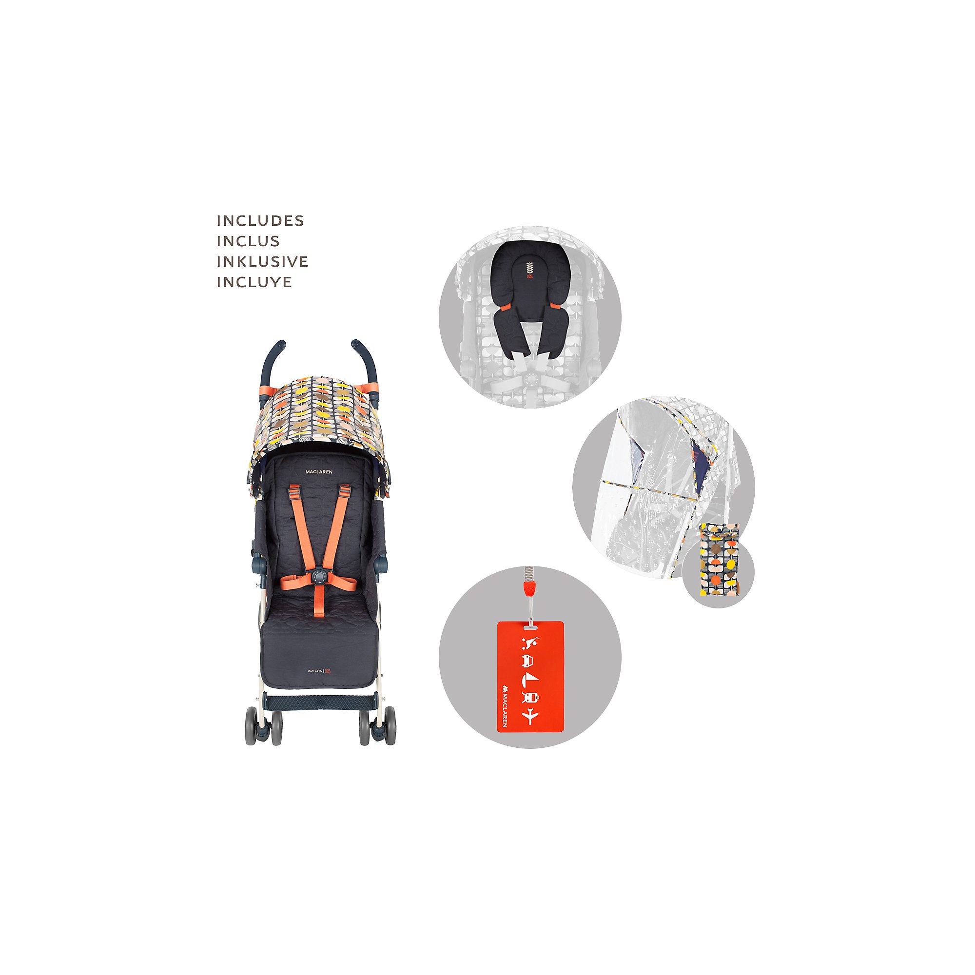 Maclaren Quest Stroller - Lightweight Compact Travel Stroller with Orla Kiely Floral Print | Perfect for City Walks, Travel & Everyday Use