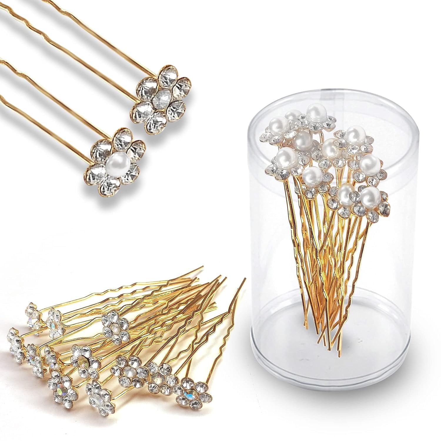 Elegant Pearl Hair Clips for Women & Girls - 12pcs Bridal Hair Accessories Set with U Pins for Wedding, Party & Special Occasions - Perfect for Bridal Hairstyles, Prom & Formal Events