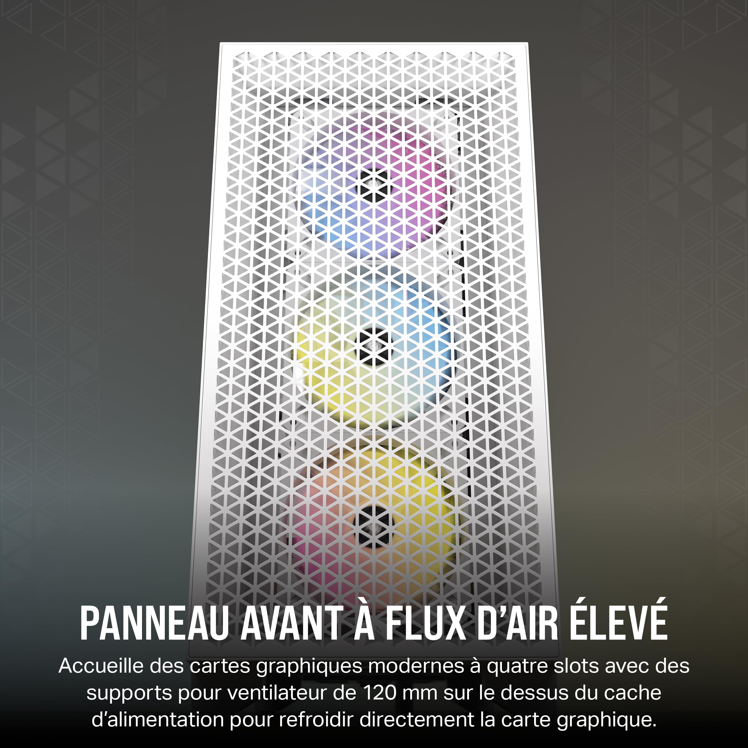 CORSAIR 3000D RGB Airflow Mid-Tower PC Case - 3X AR120 RGB Fans, Triple GPU Support, High-Airflow Design, Fits 8X 120mm Fans - White Gaming PC Case for Home & Office Use, Perfect for Gaming Rigs & Workstations